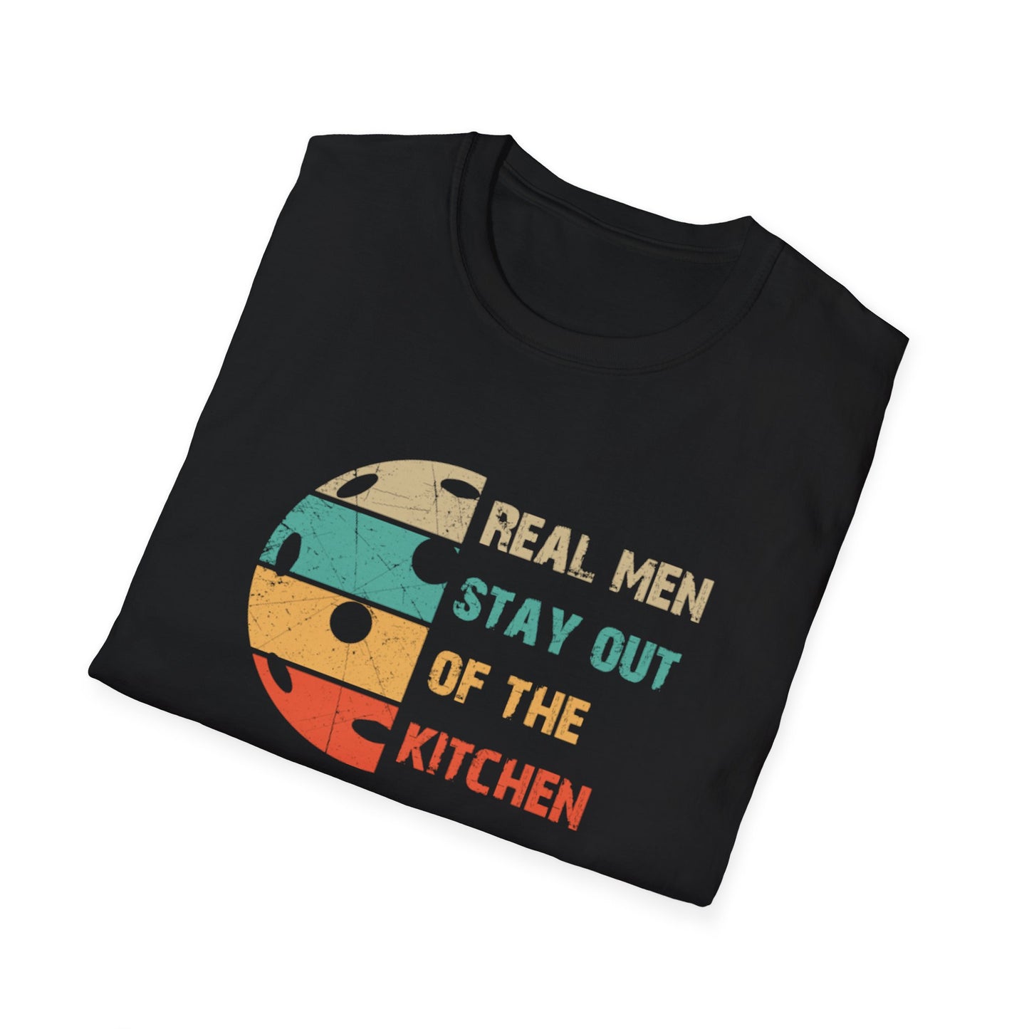 Men's Cool Pickleball T-shirt - Real Men Stay Out Of The Kitchen Retro
