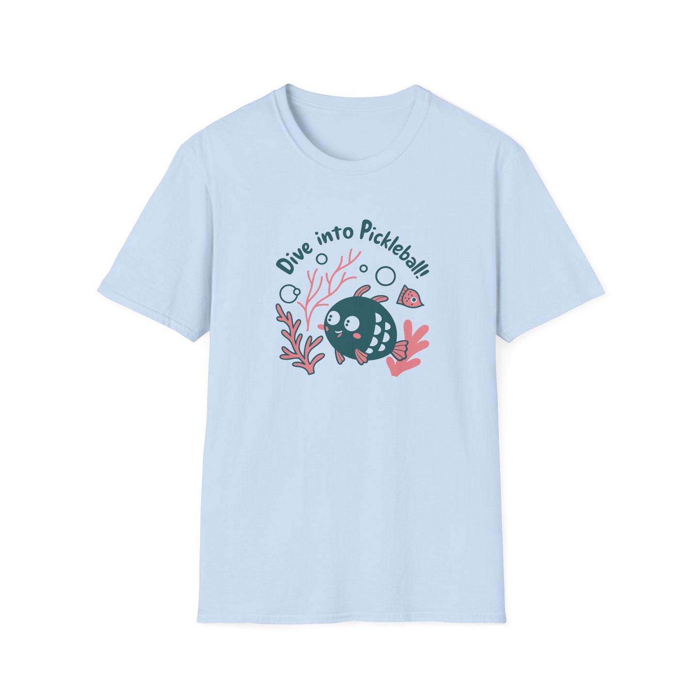 Women's Witty Pickleball T-shirt - Dive into Pickleball Blue