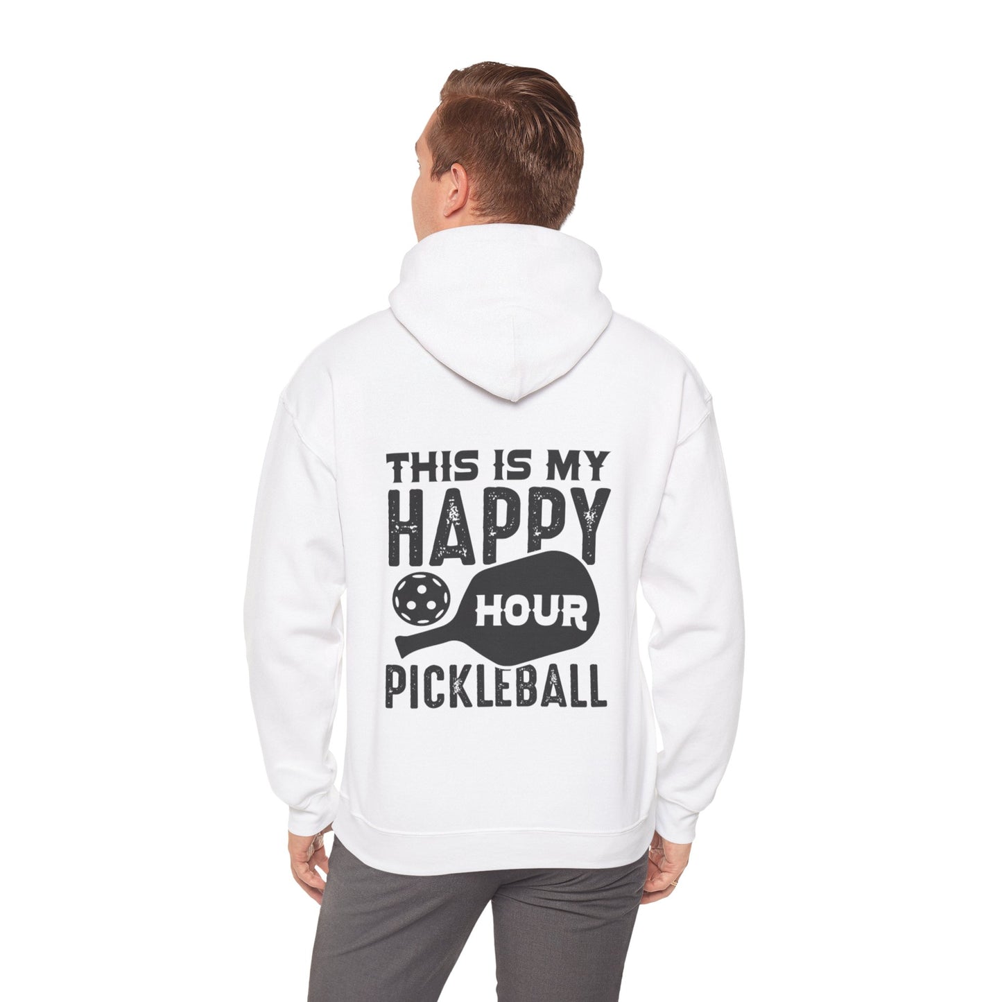 Men's Soft Pickleball Hoodie - This Is My Happy Hour Pickleball