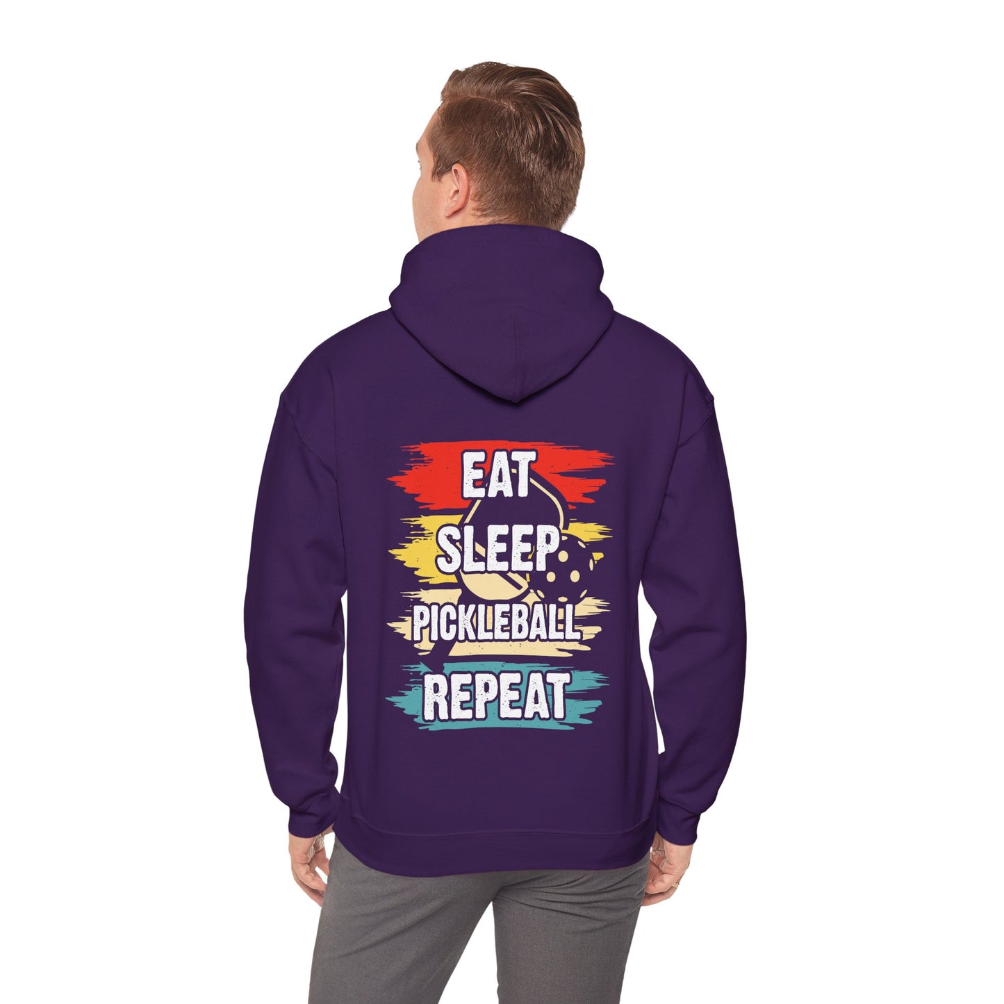 Men's Pickleball Hoodie - Eat Sleep Pickleball Repeat Retro