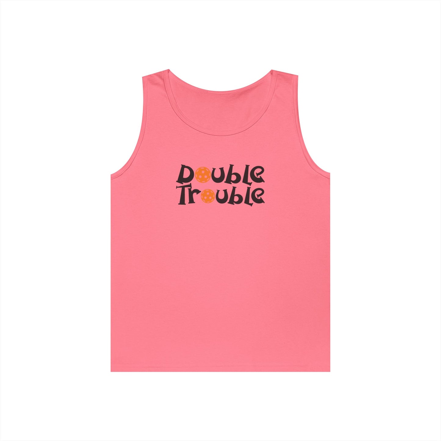 Men's Funny Pickleball Tank Top - Double Trouble Pink