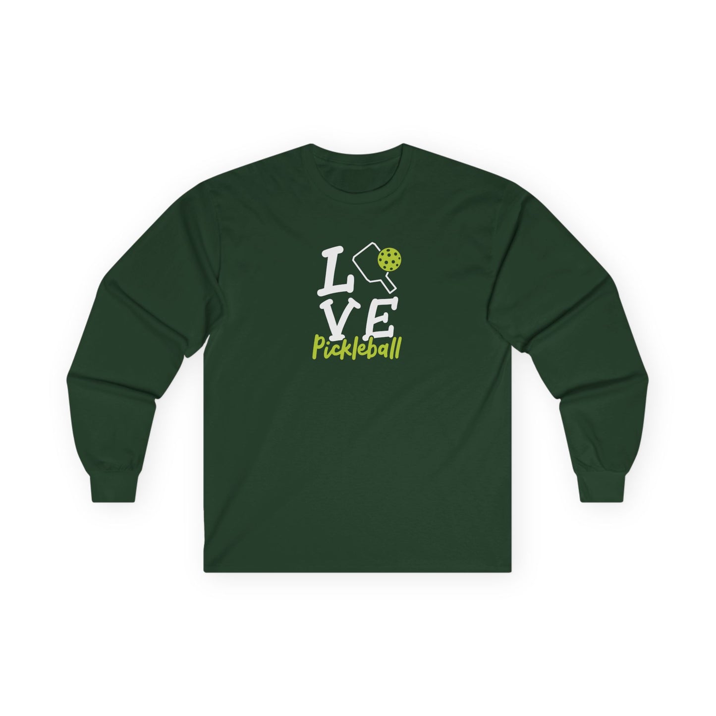 Women's Unique Pickleball Long Sleeves top - Love Pickleball Green