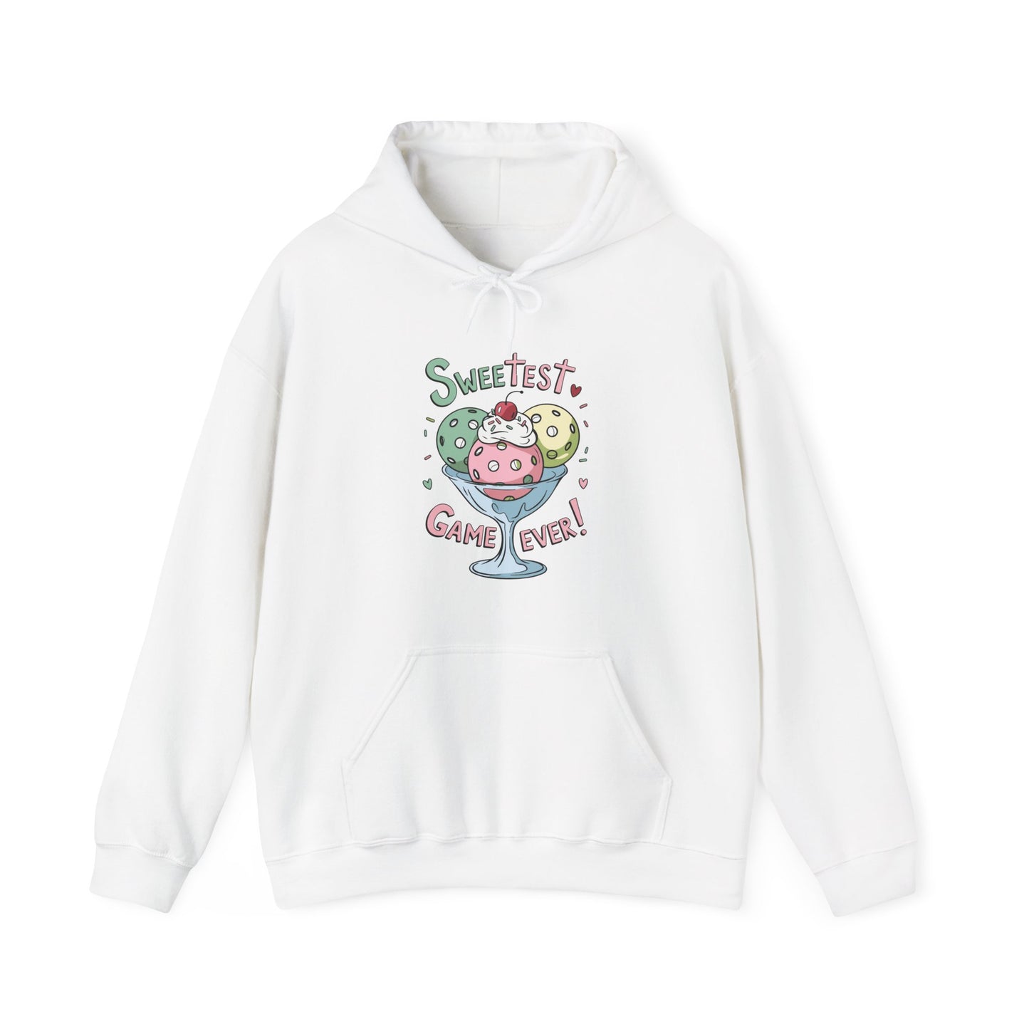 Women's Comfy Pickleball Hoodie - Sweetest Game Ever White