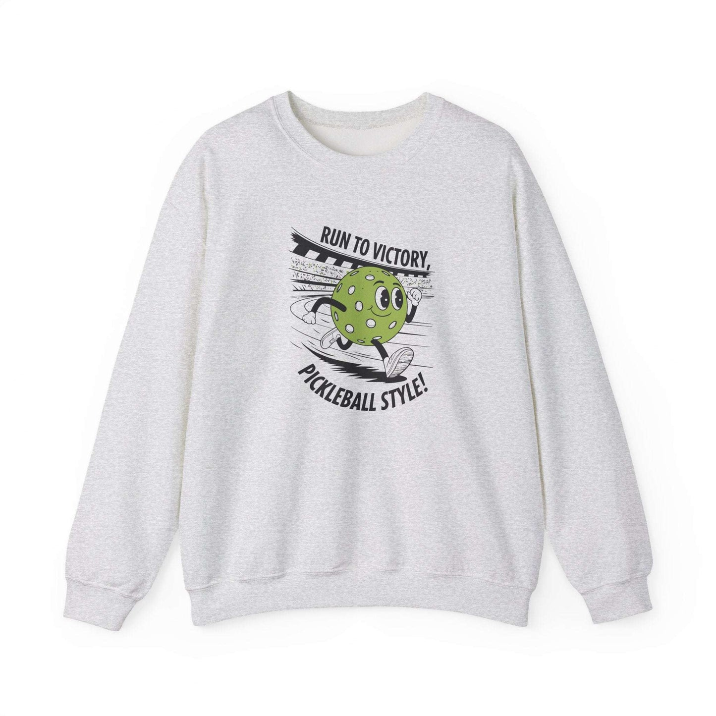 Men's Soft Pickleball Sweatshirt - Run to Victory Pickleball Style Gray