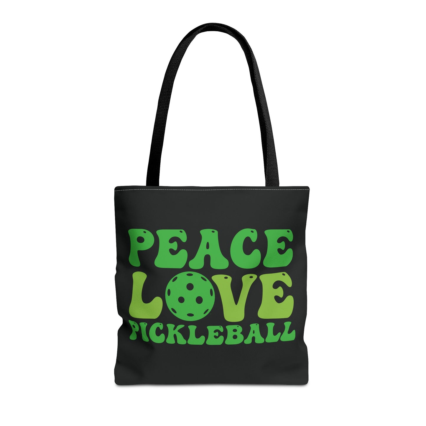 Pickleball Stylish Tote Bag - Peace Love Pickleball Black