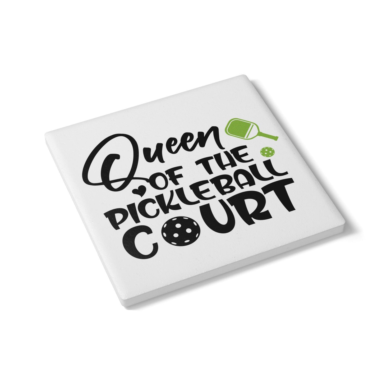 Pickleball Stylish Ceramic Coaster - Queen of the Pickleball Court