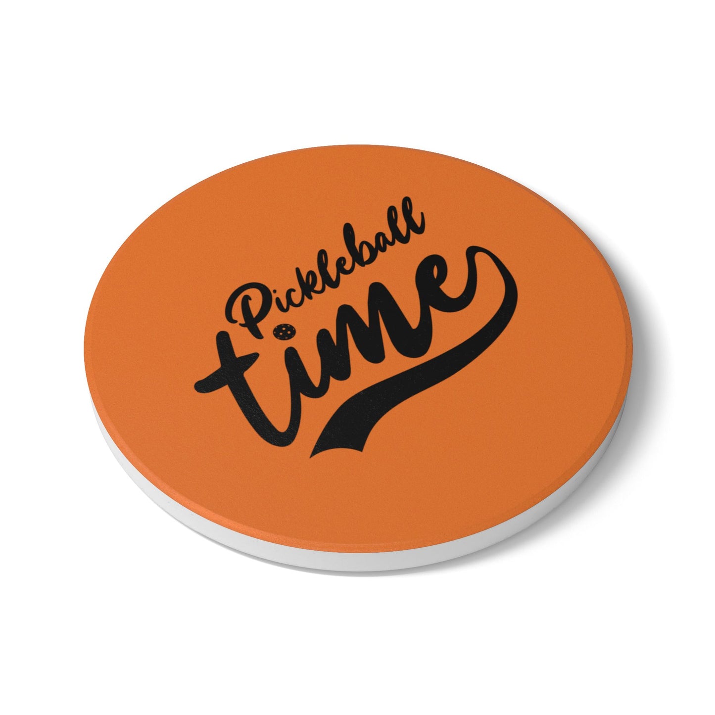 Pickleball Colorful Ceramic Coaster - Pickleball Time