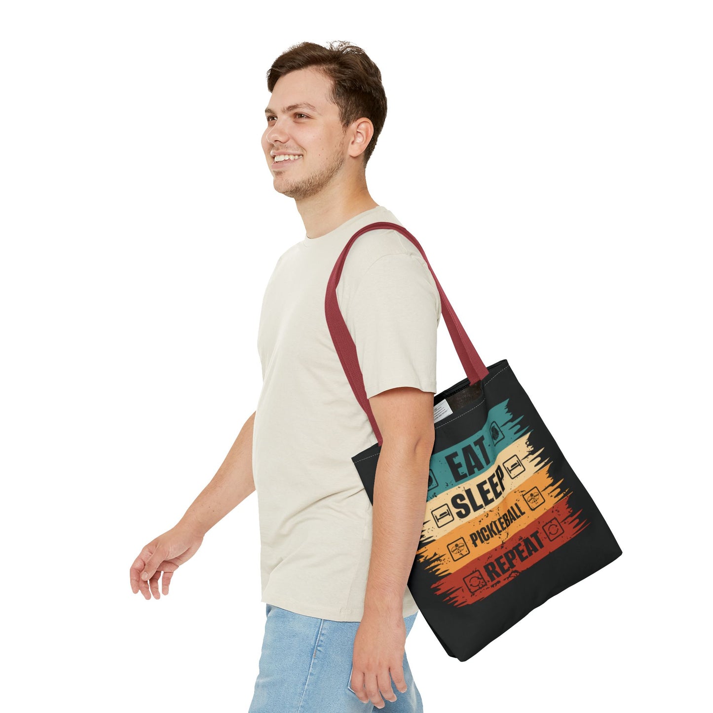 Pickleball Cool Tote Bag - Eat Sleep Pickleball Repeat Retro