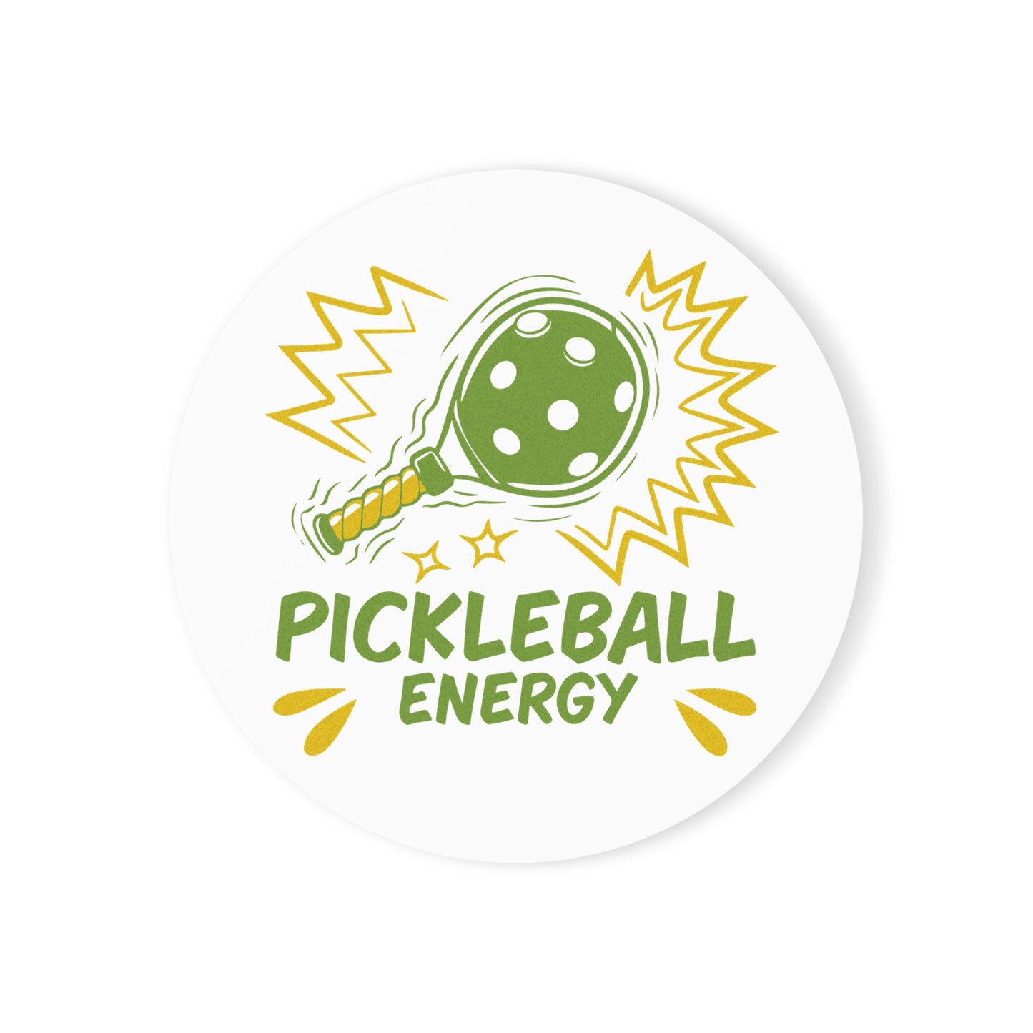 Pickleball Stylish Cork Coaster - Pickleball Energy Cork