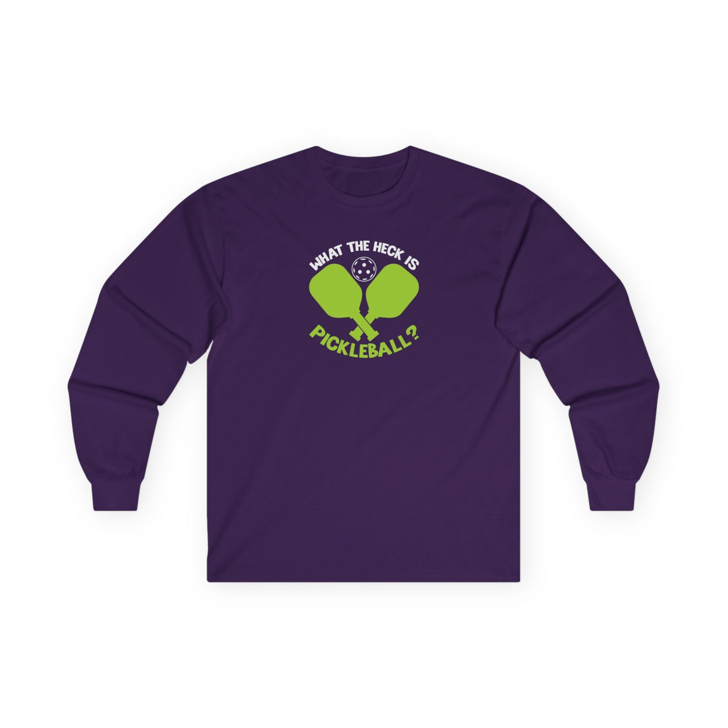 Women's Pickleball Long Sleeves top - What the Heck Is Pickleball? Purple