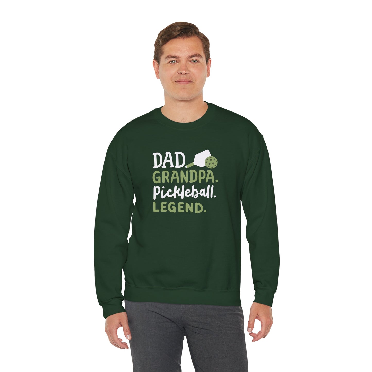 Men's Soft Pickleball Sweatshirt - Dad Grandpa Pickleball Legend