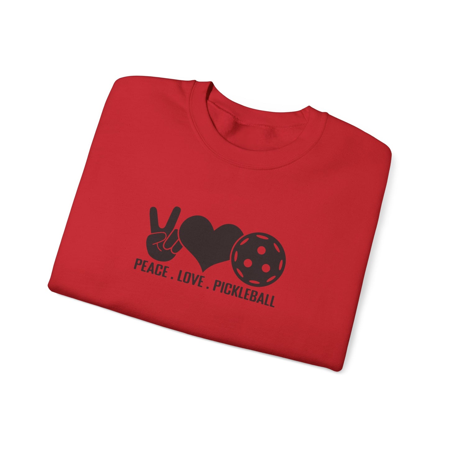 Men's Comfy Pickleball Sweatshirt - Peace, Love, Pickleball