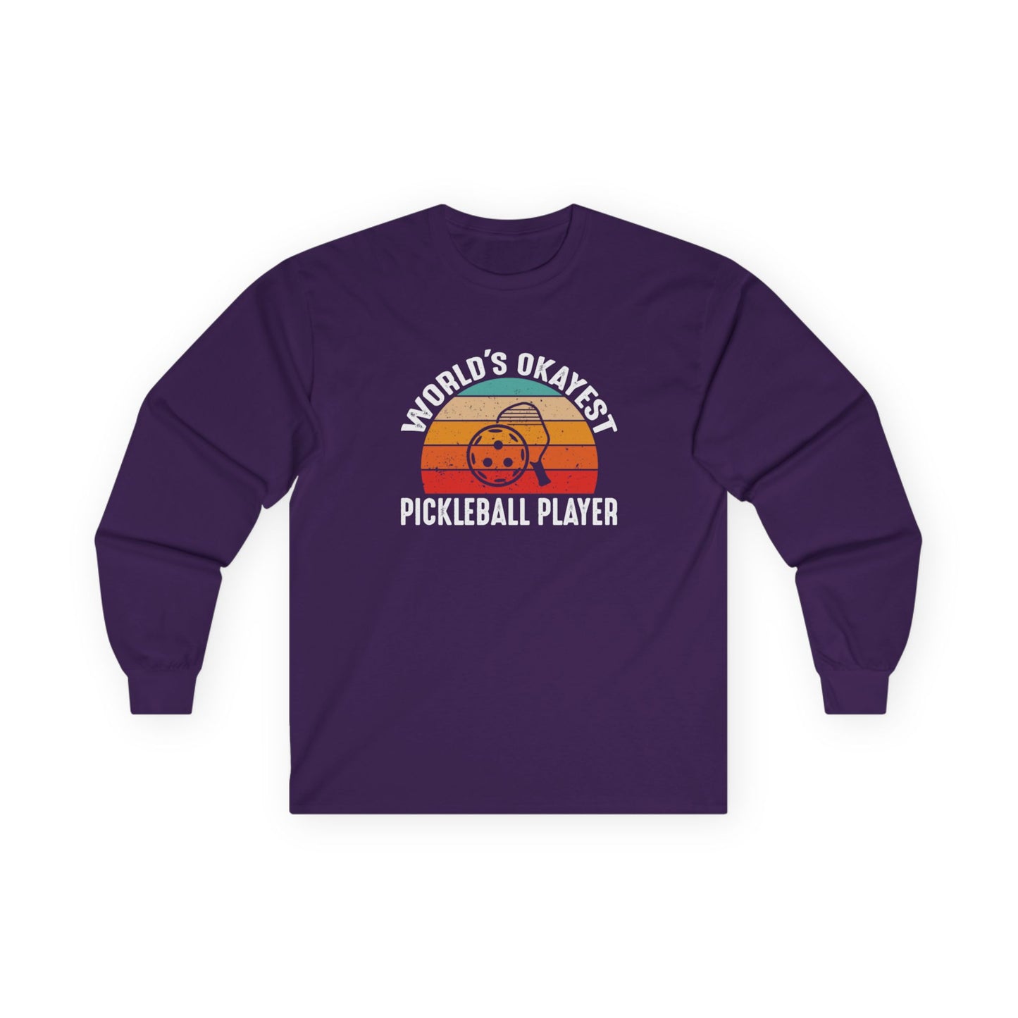 Men's Pickleball Long Sleeves top - World's Okayest Pickleball Player Purple