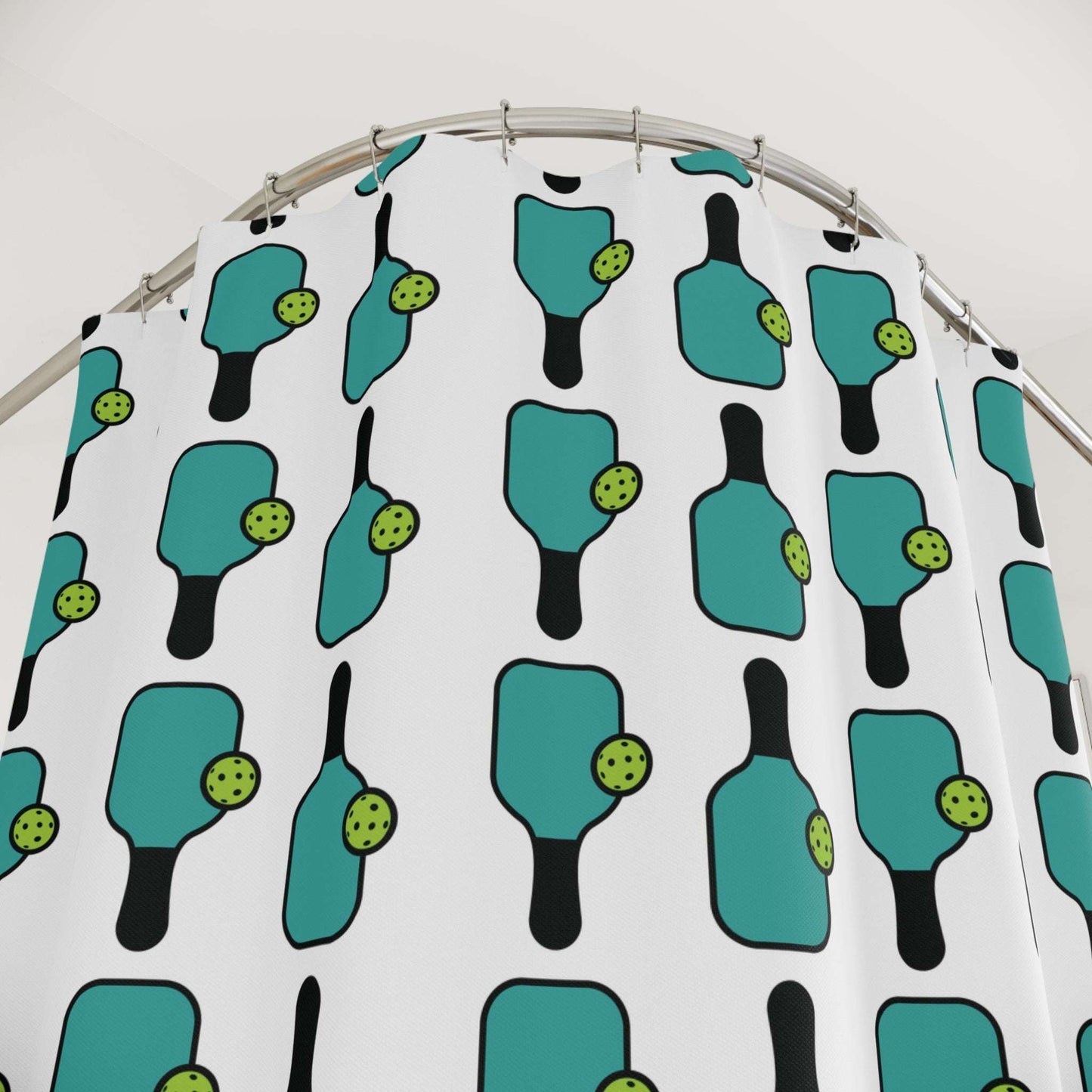 Pickleball Fun Shower Curtain - Paddle and Ball