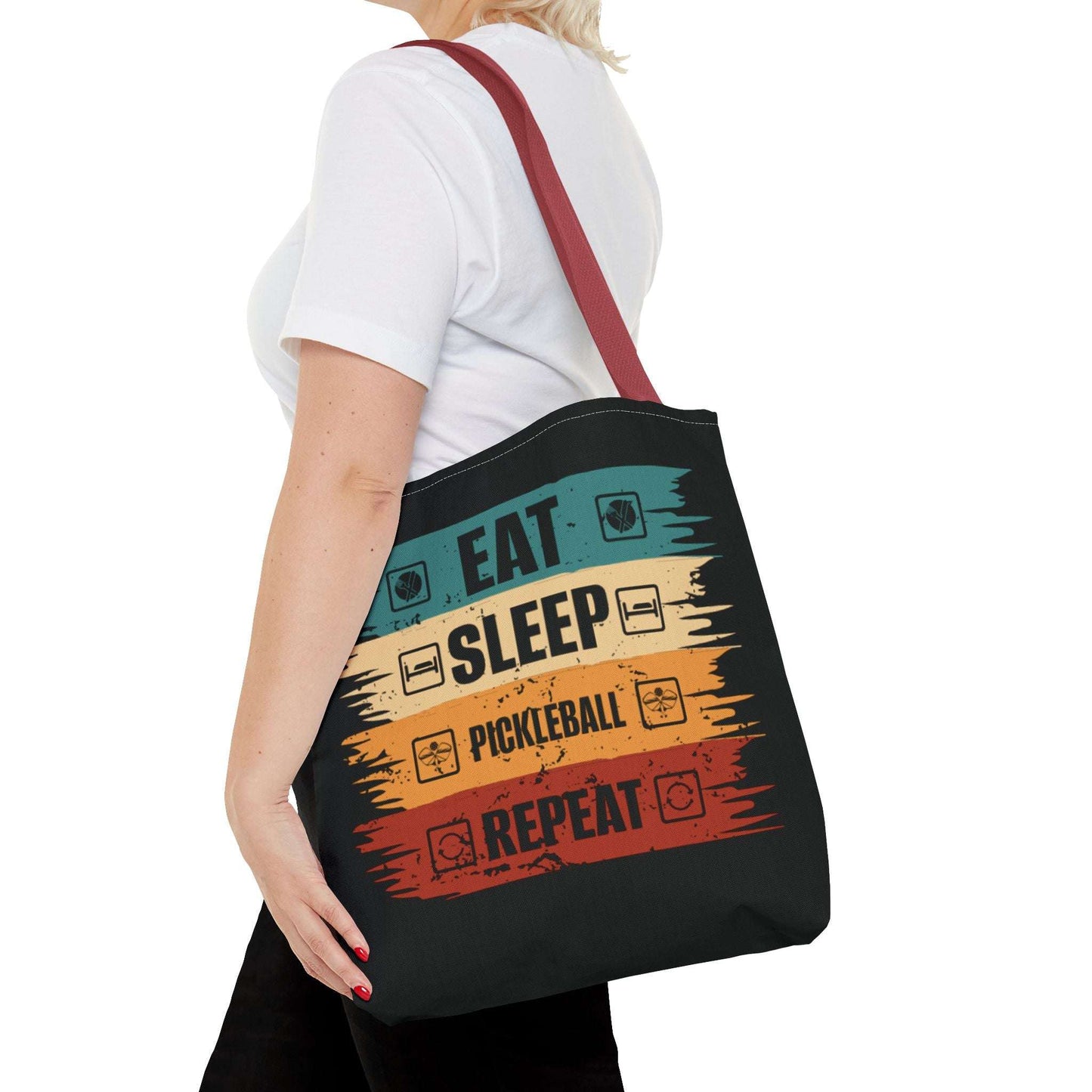Pickleball Cool Tote Bag - Eat Sleep Pickleball Repeat Retro