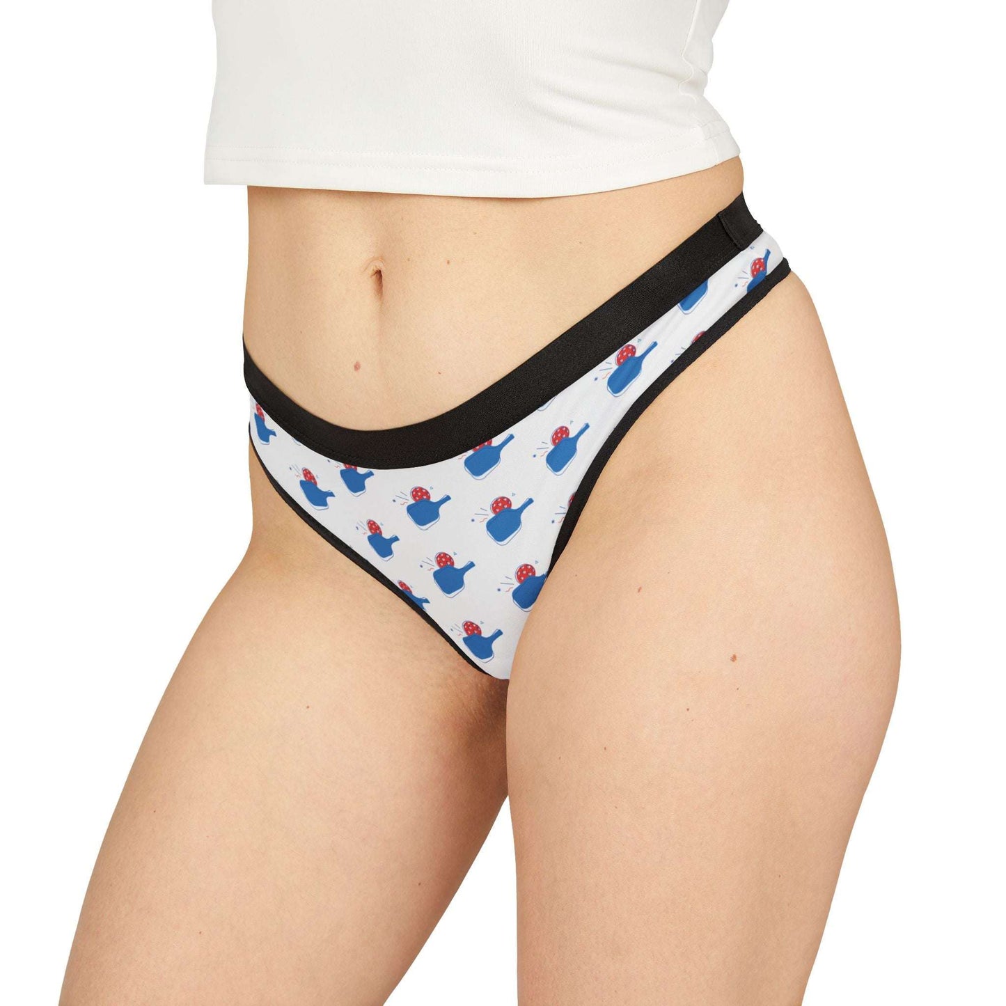 Women's Durable Pickleball Thong - Paddle and Ball