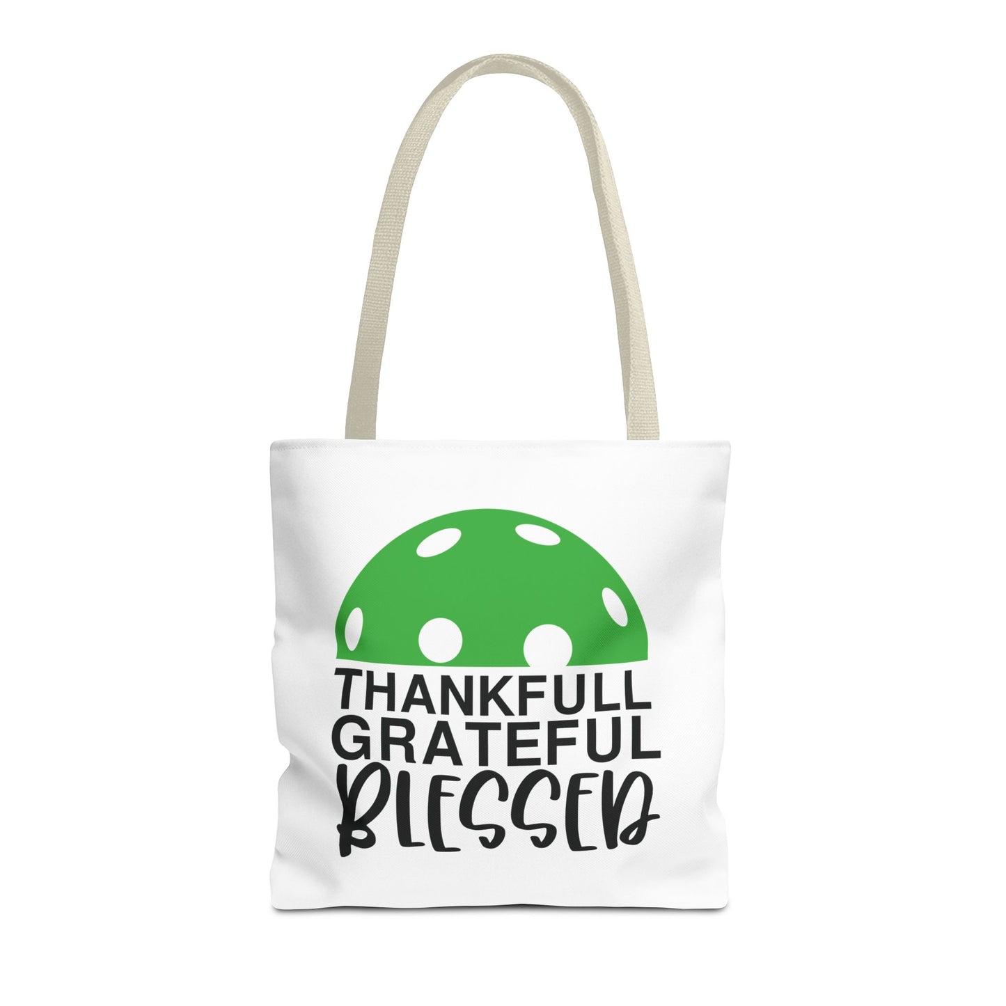 Pickleball Unique Tote Bag - Thankful Grateful Blessed Beige