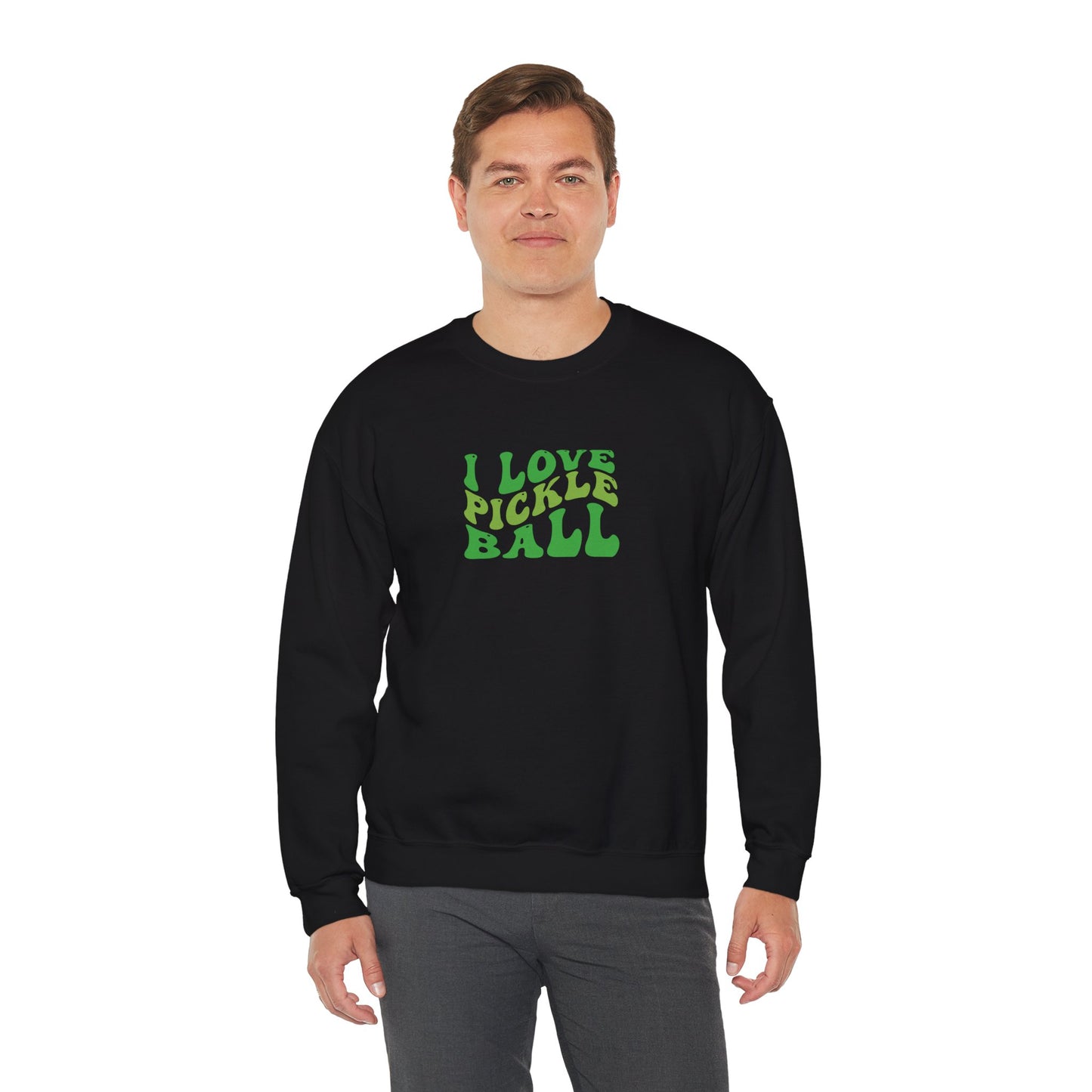 Men's Comfy Pickleball Sweatshirt - I Love Pickleball