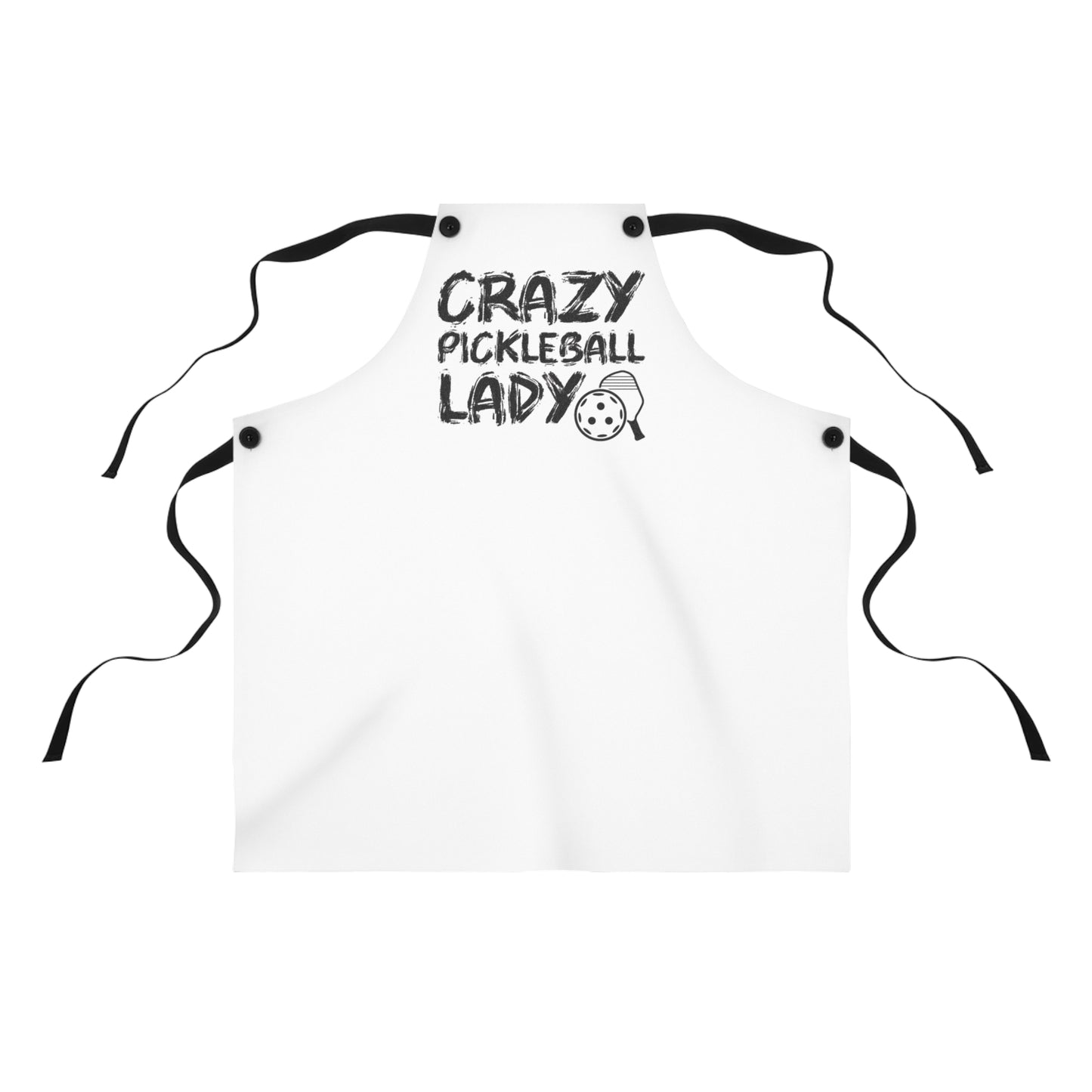 Pickleball Funny Apron - Crazy Pickleball Lady White