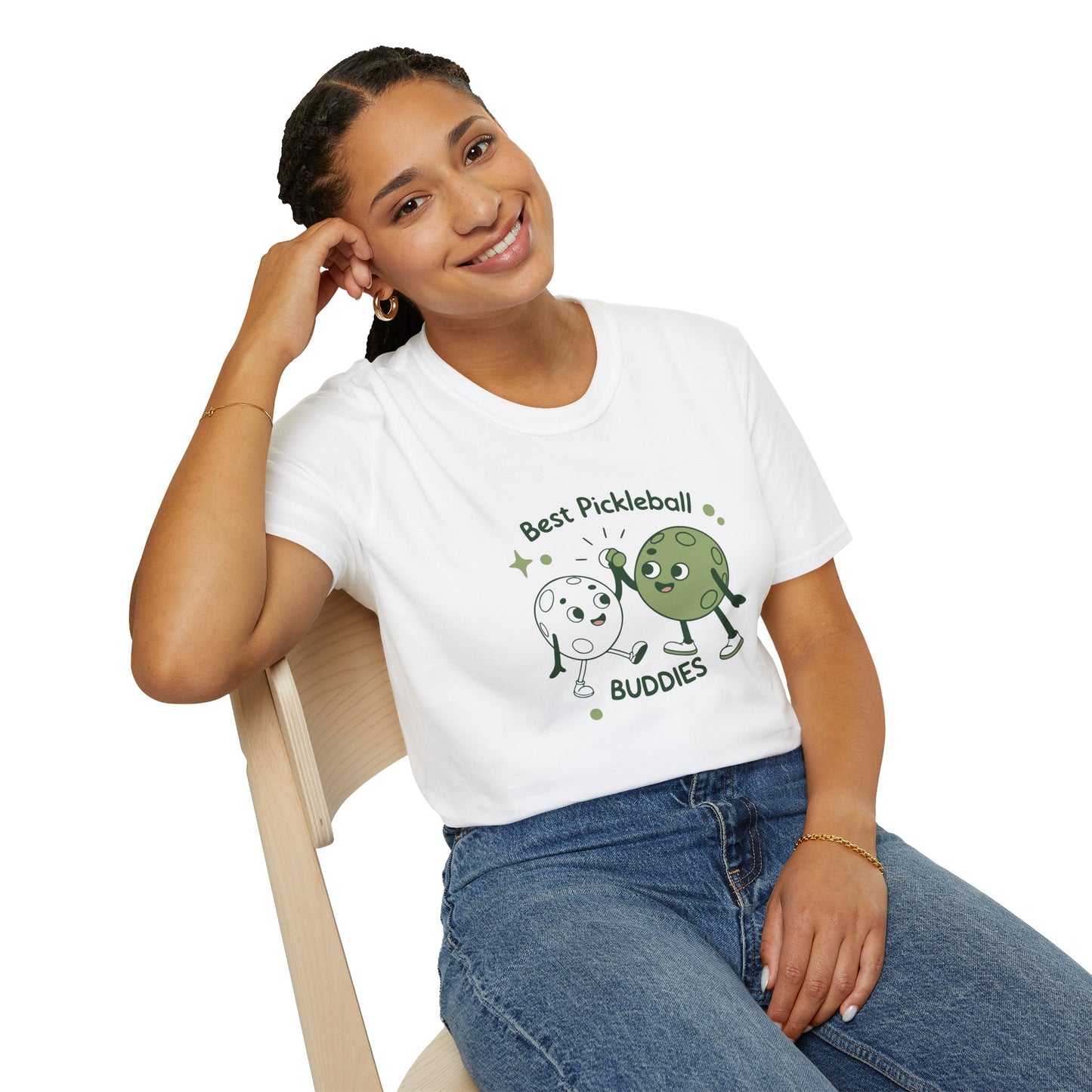 Women's Colorful Pickleball T-shirt - Best Pickleball Buddies