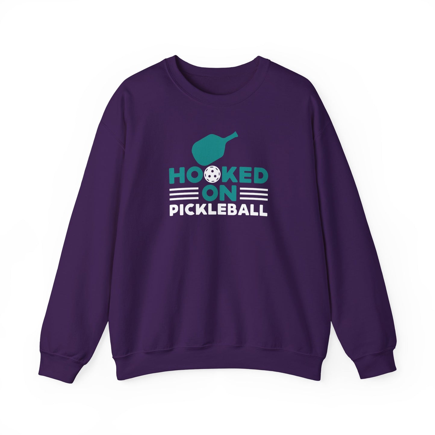 Men's Cool Pickleball Sweatshirt - Hooked on Pickleball Purple