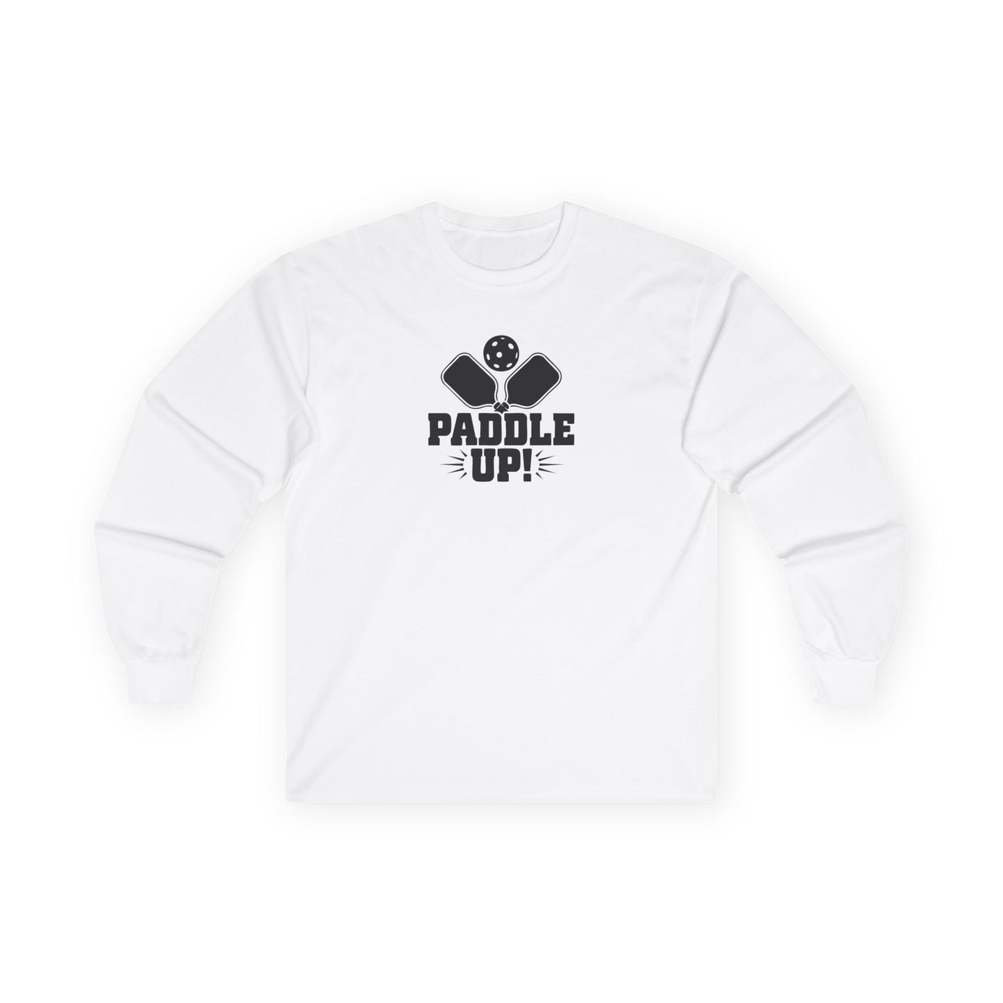 Men's Soft Pickleball Long Sleeves top - Paddle Up White