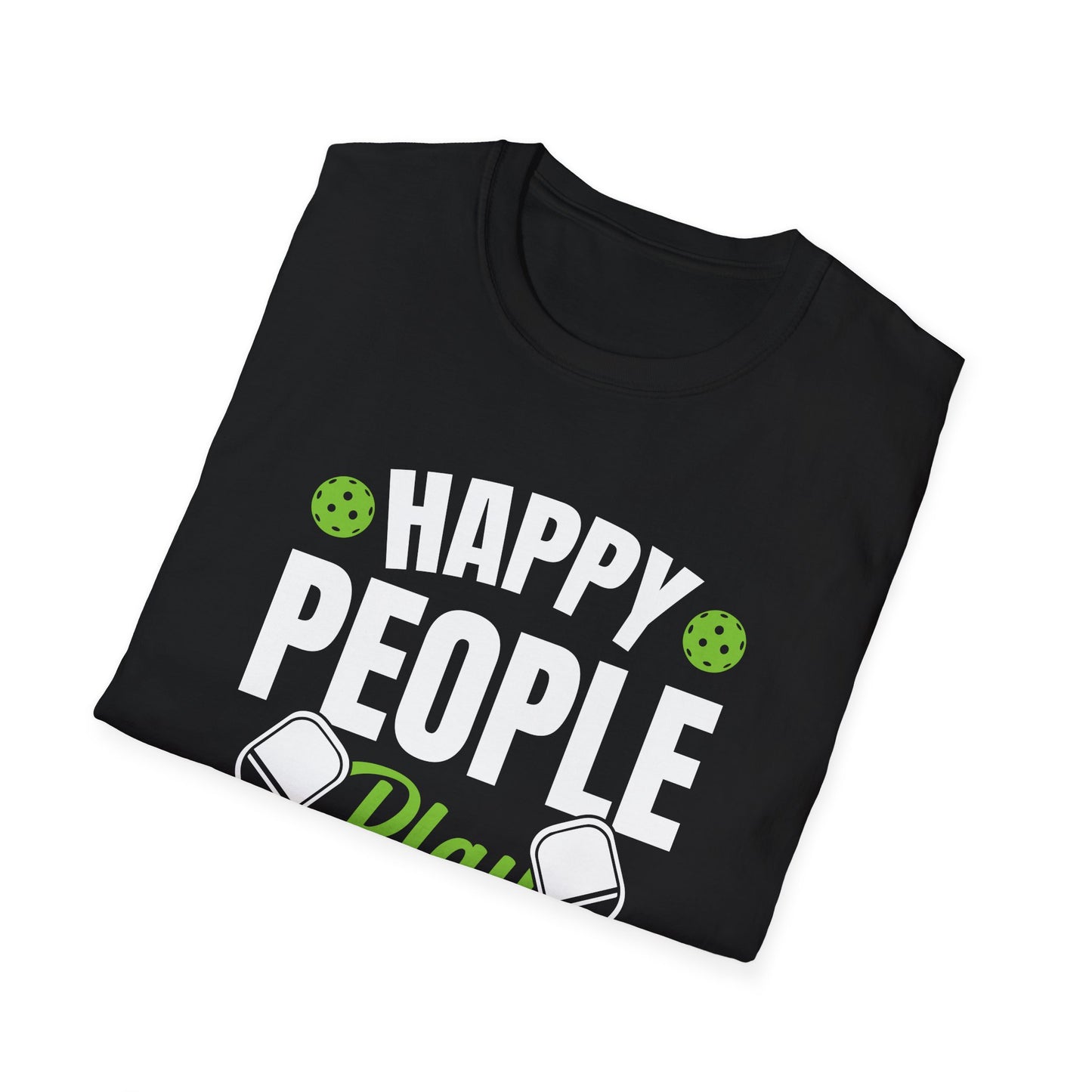 Women's Soft Pickleball T-shirt - Happy People Play Pickleball