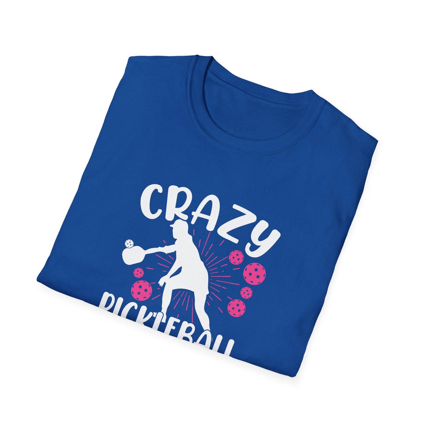 Women's Colorful Pickleball T-shirt - Crazy pickleball lady