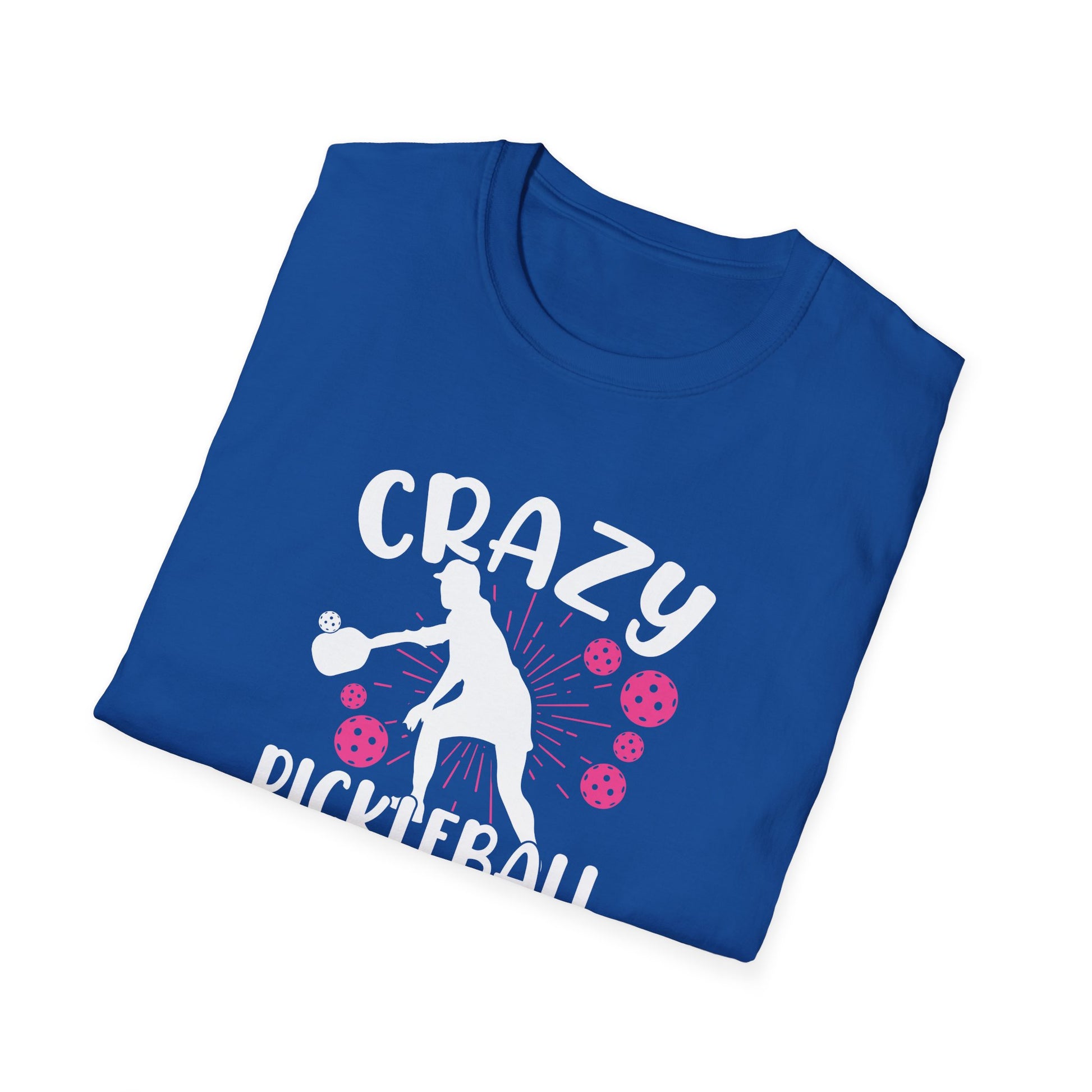 Women's Colorful Pickleball T-shirt - Crazy pickleball lady