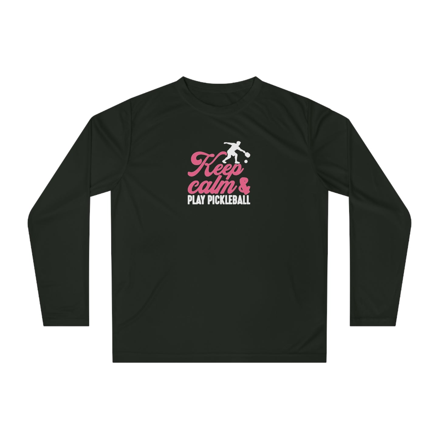 Women's Pickleball Long Sleeves top - Keep Calm & Play Pickleball Black