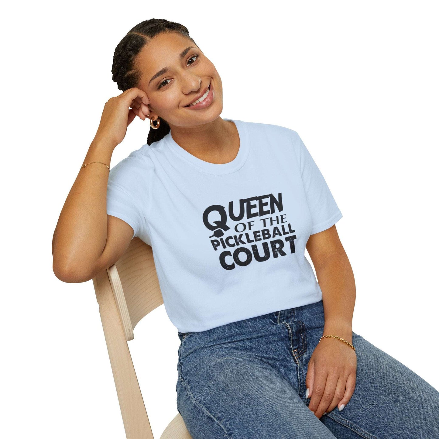 Women's Charming Pickleball T-shirt - Queen of the Pickleball Court