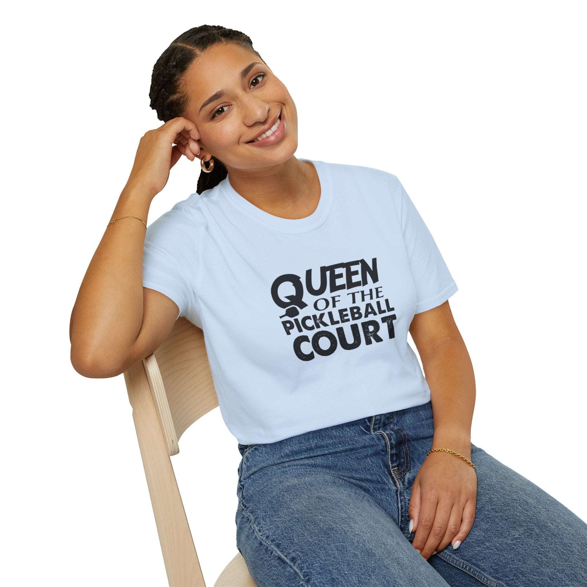 Women's Charming Pickleball T-shirt - Queen of the Pickleball Court