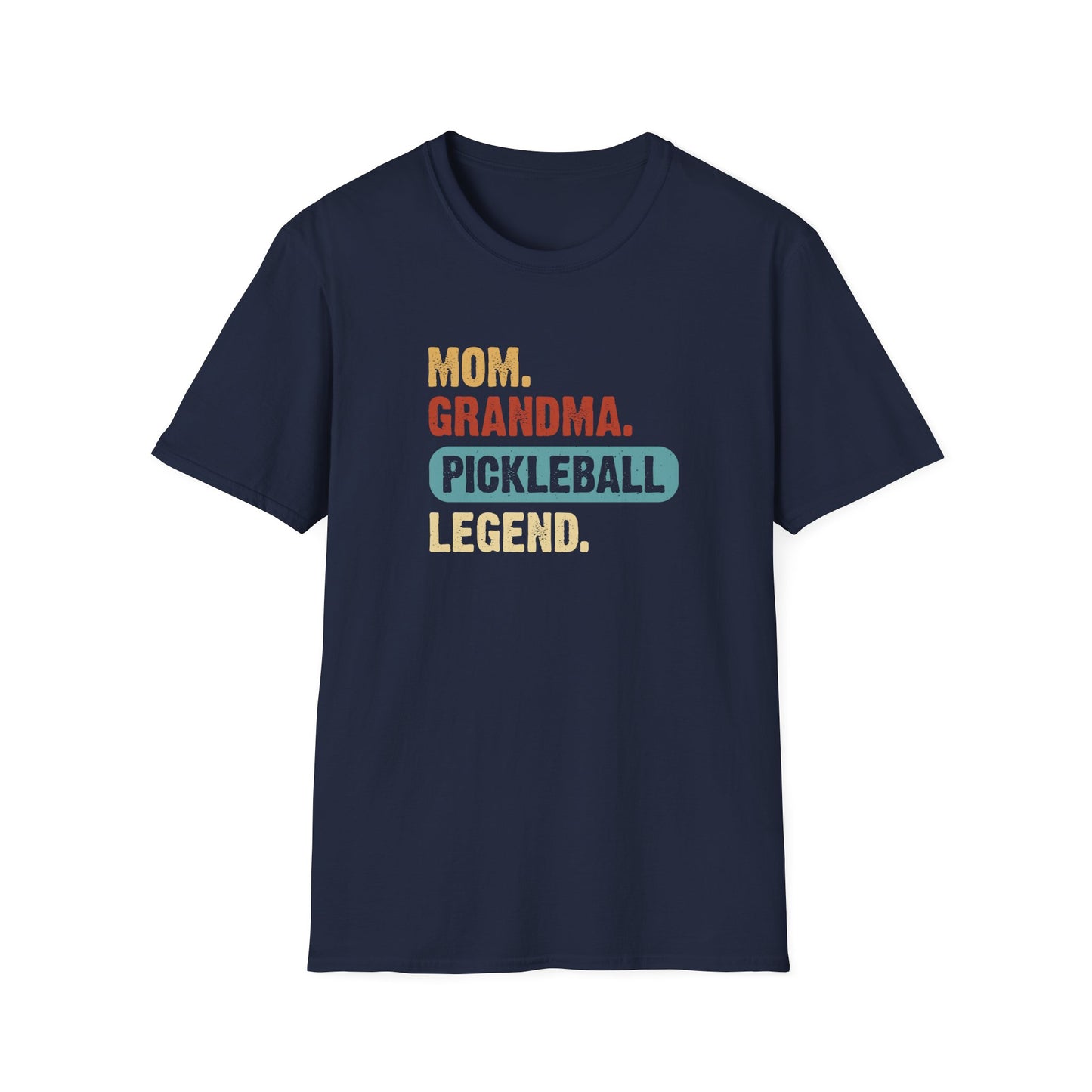 Women's Stylish Pickleball T-shirt - Mom Grandma Pickleball Legend Navy