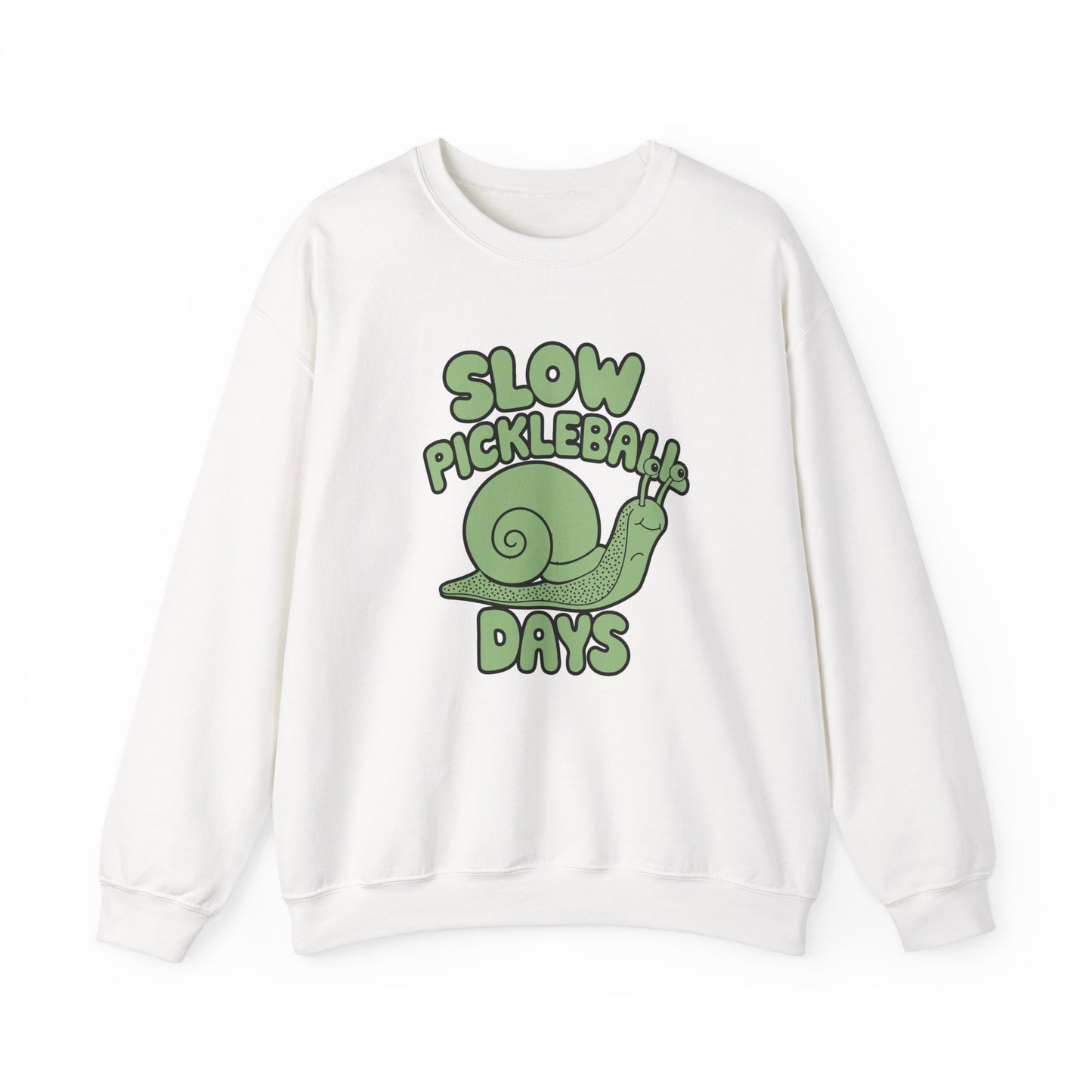 Men's Funny Pickleball Sweatshirt - Slow Pickleball Days White