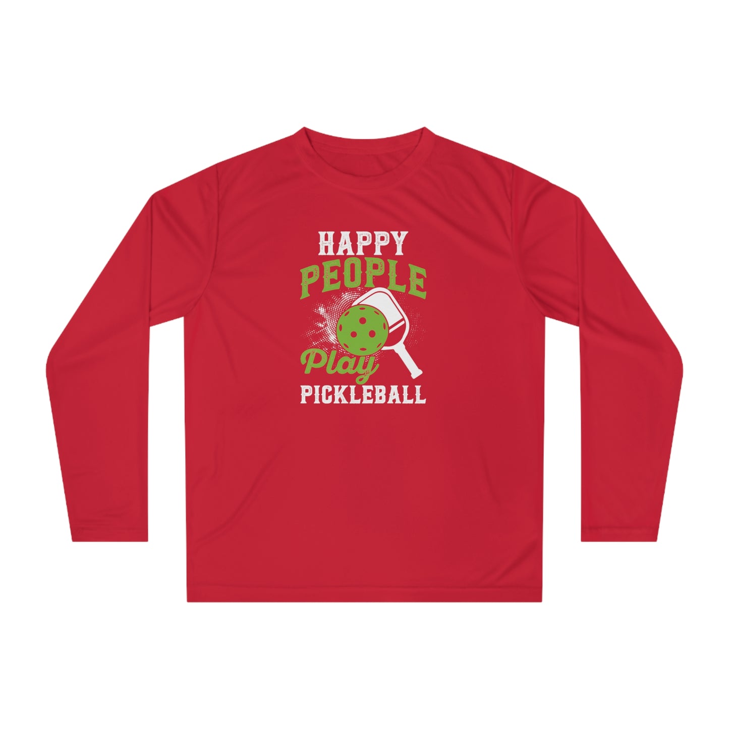Men's Cool Pickleball Long Sleeves top - Happy People Play Pickleball Red
