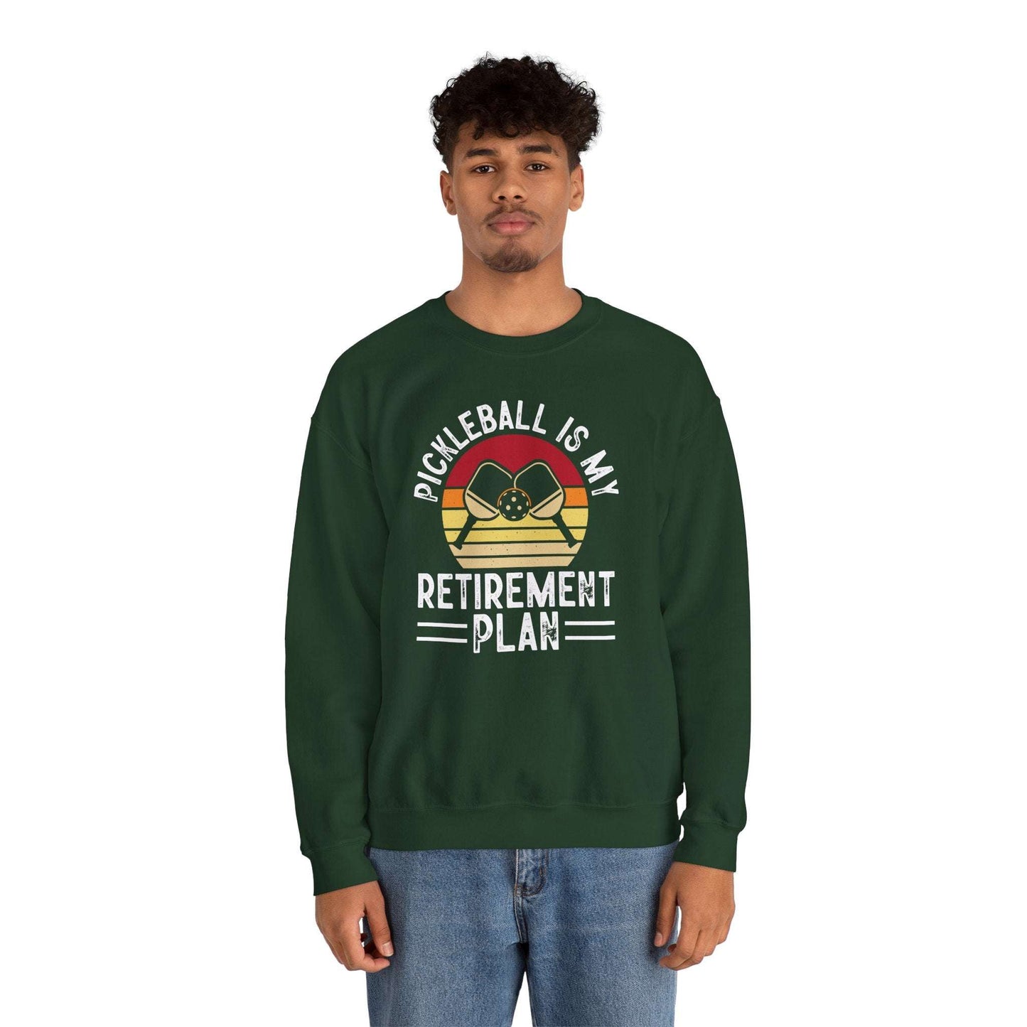 Men's Unique Pickleball Sweatshirt - Pickleball Is My Retirement Plan