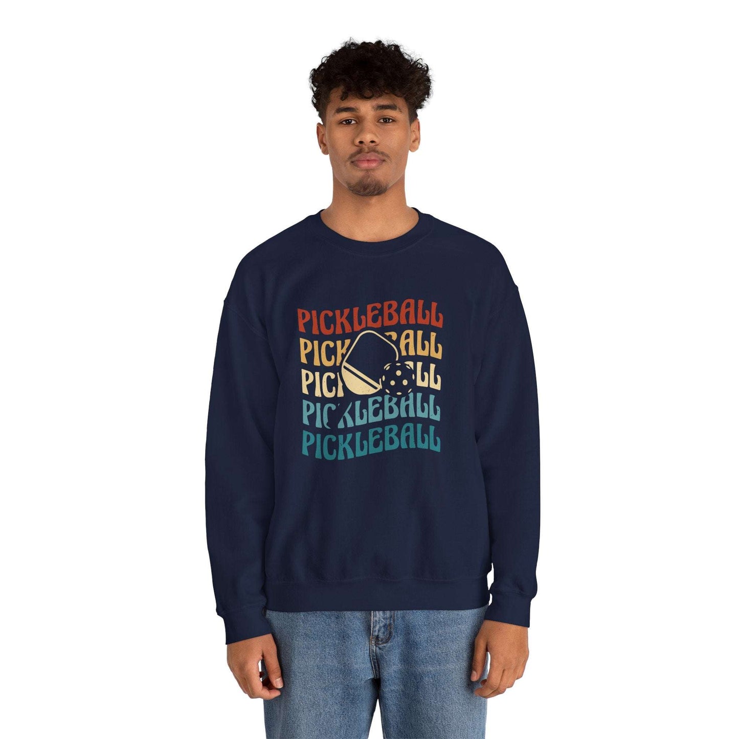 Men's Playful Pickleball Sweatshirt - Pickleball Wave