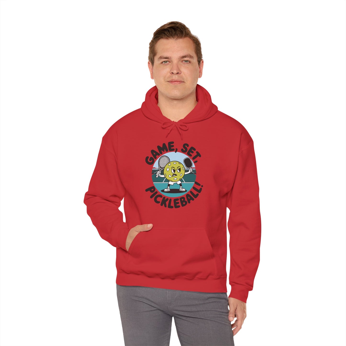 Men's Comfy Pickleball Hoodie - Game, Set, Pickleball