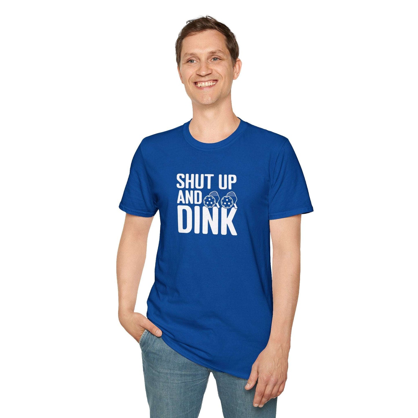 Men's Funny Pickleball T-shirt - Shut Up and Dink