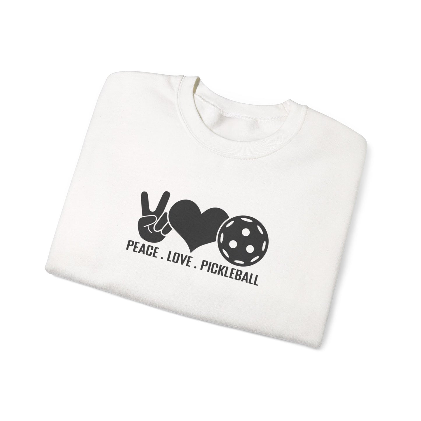 Women's Comfy Pickleball Sweatshirt - Peace, Love, Pickleball
