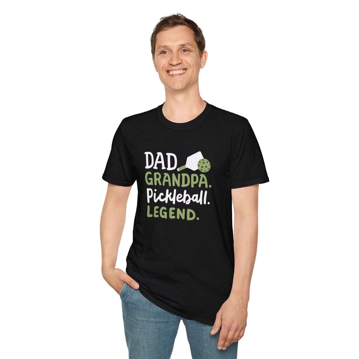 Men's Durable Pickleball T-shirt - Dad Grandpa Pickleball Legend
