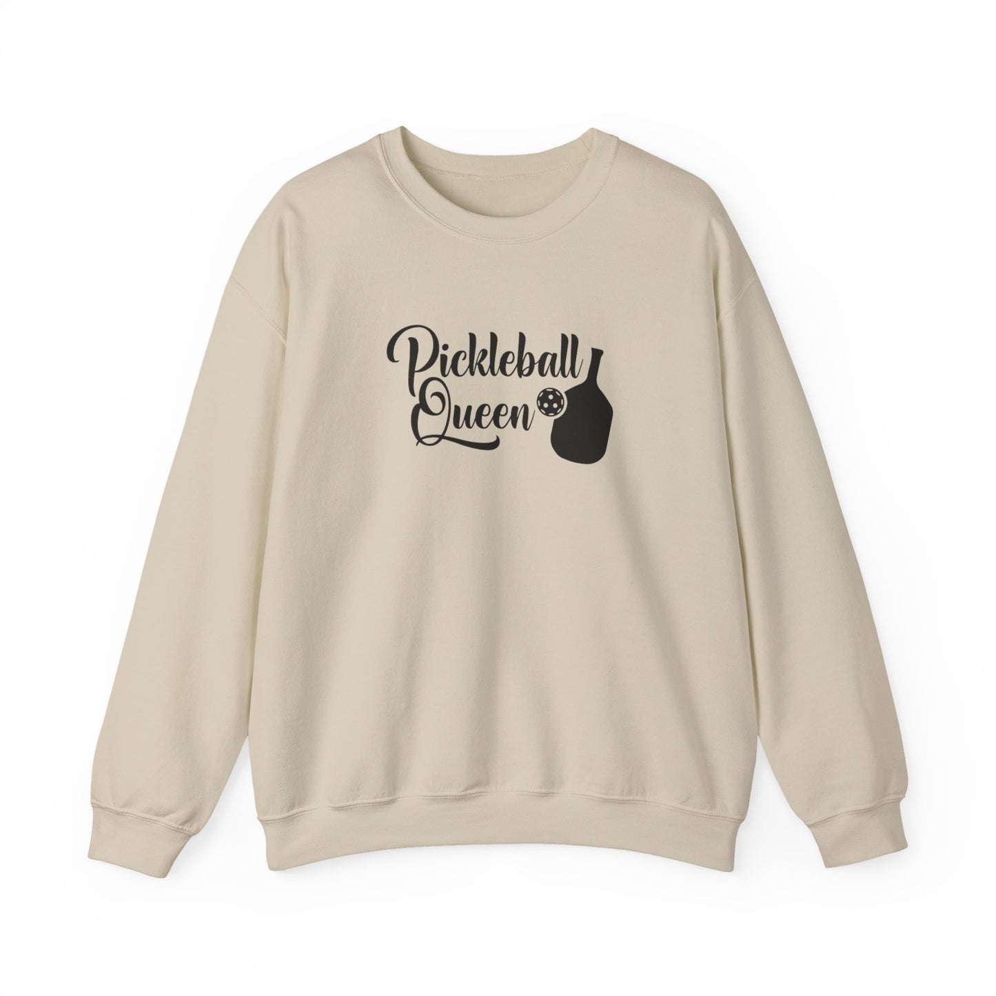 Women's Cute Pickleball Sweatshirt - Pickleball Queen Beige