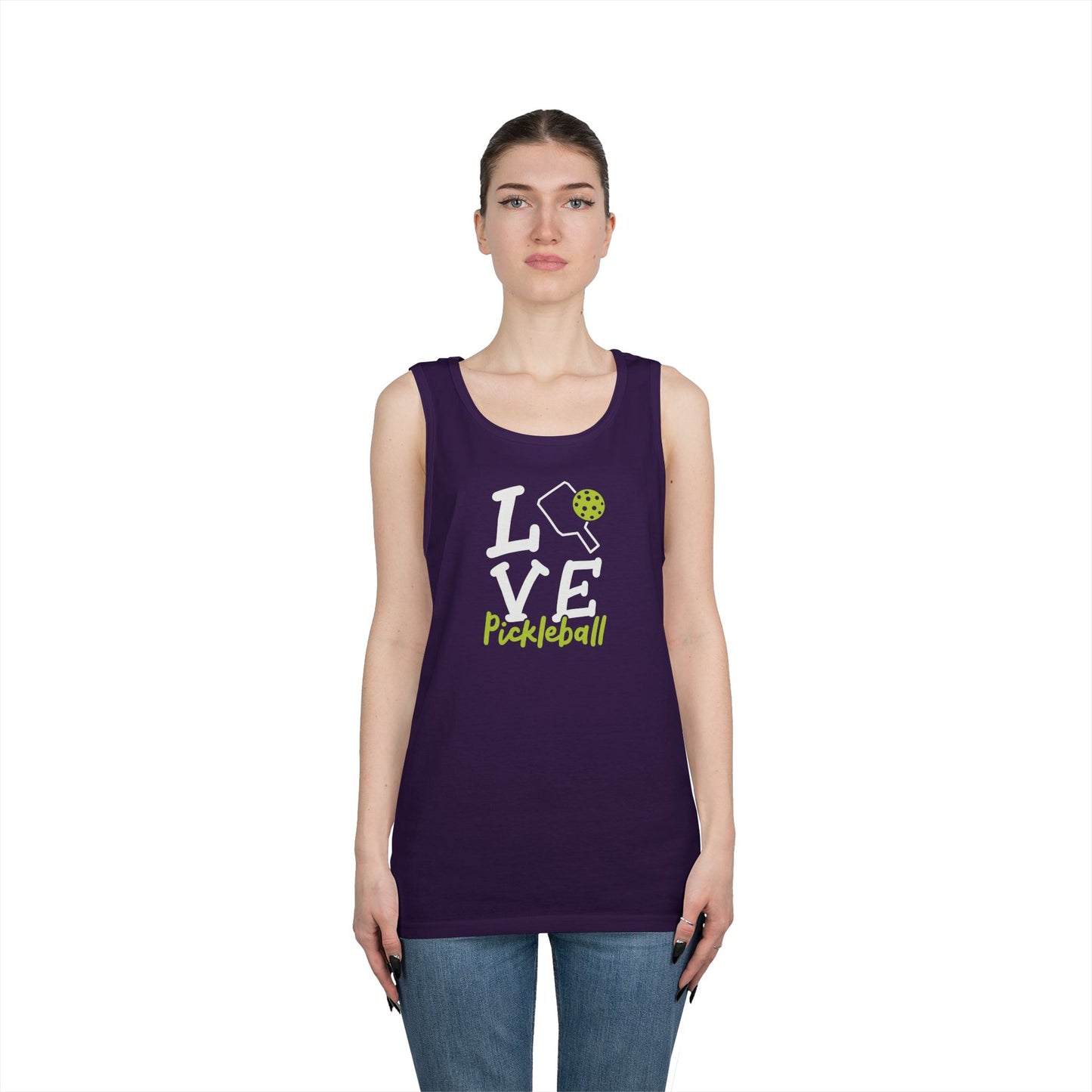 Women's Durable Pickleball Tank Top - Love Pickleball
