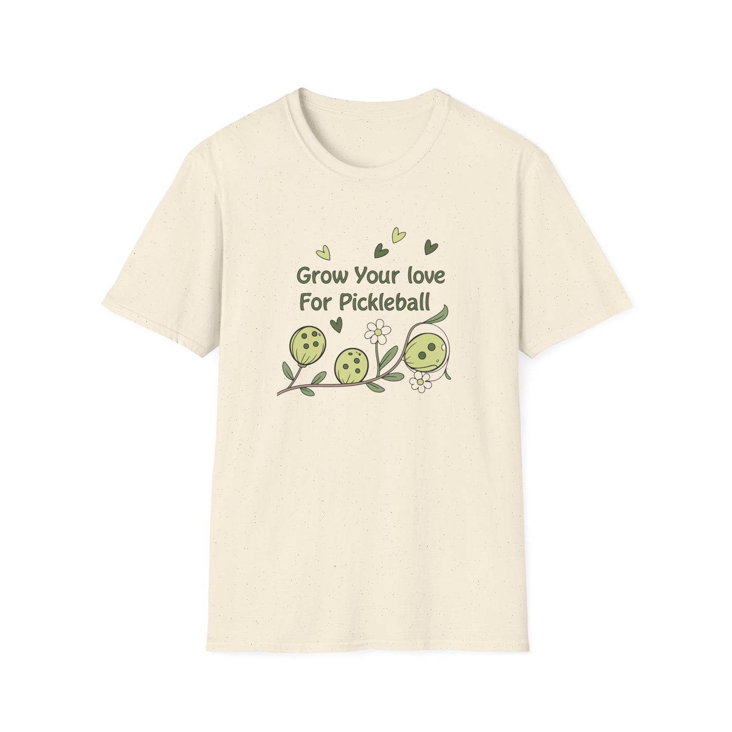 Women's Unique Pickleball T-shirt - Grow Your Love For Pickleball Beige