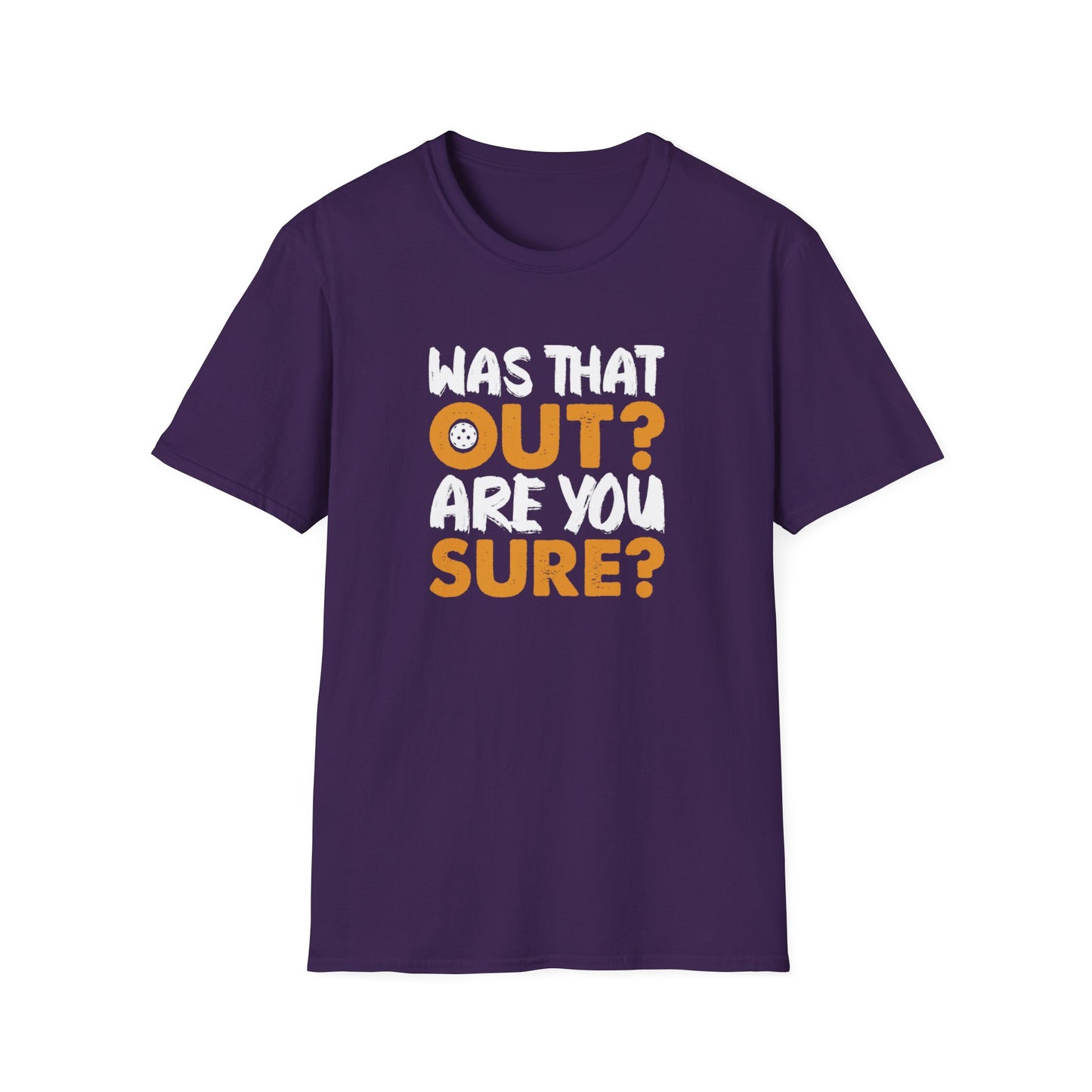 Women's Durable Pickleball T-shirt - Was That Out Are You Sure? Purple