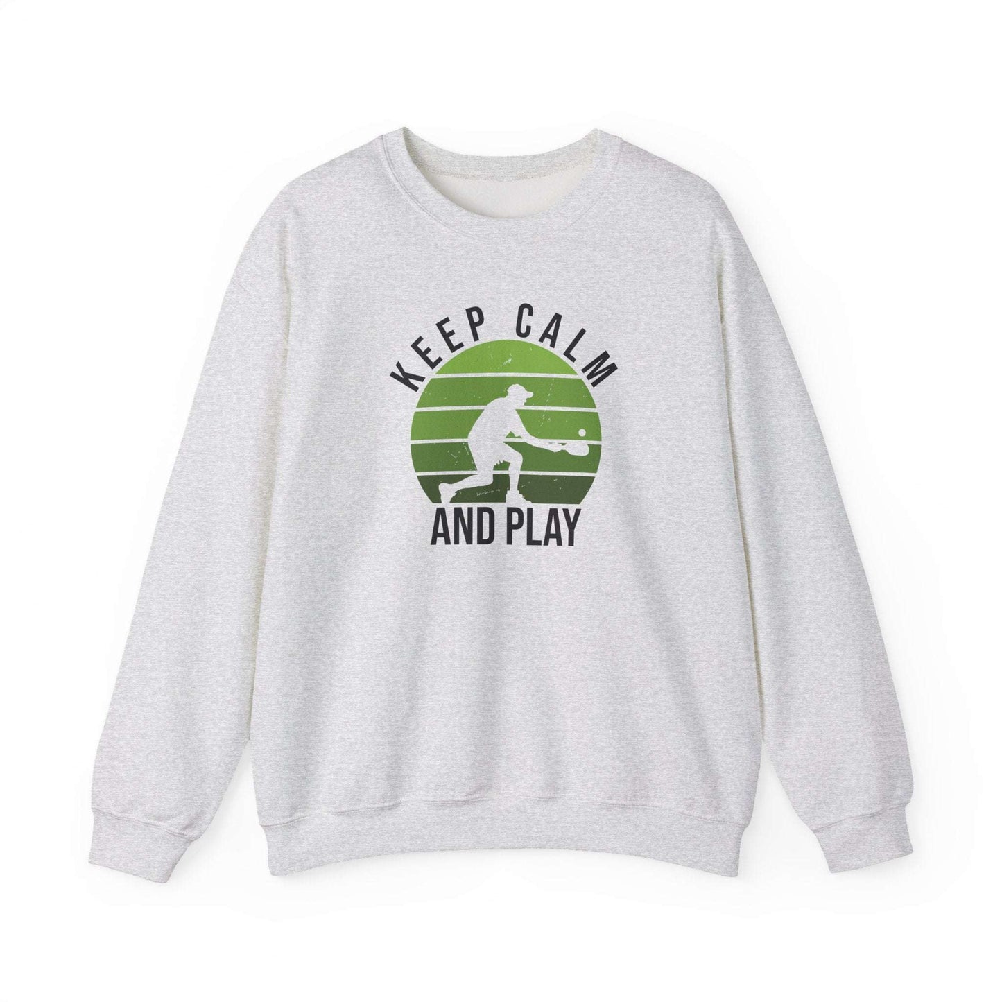 Men's Durable Pickleball Sweatshirt - Keep Calm and Play Gray