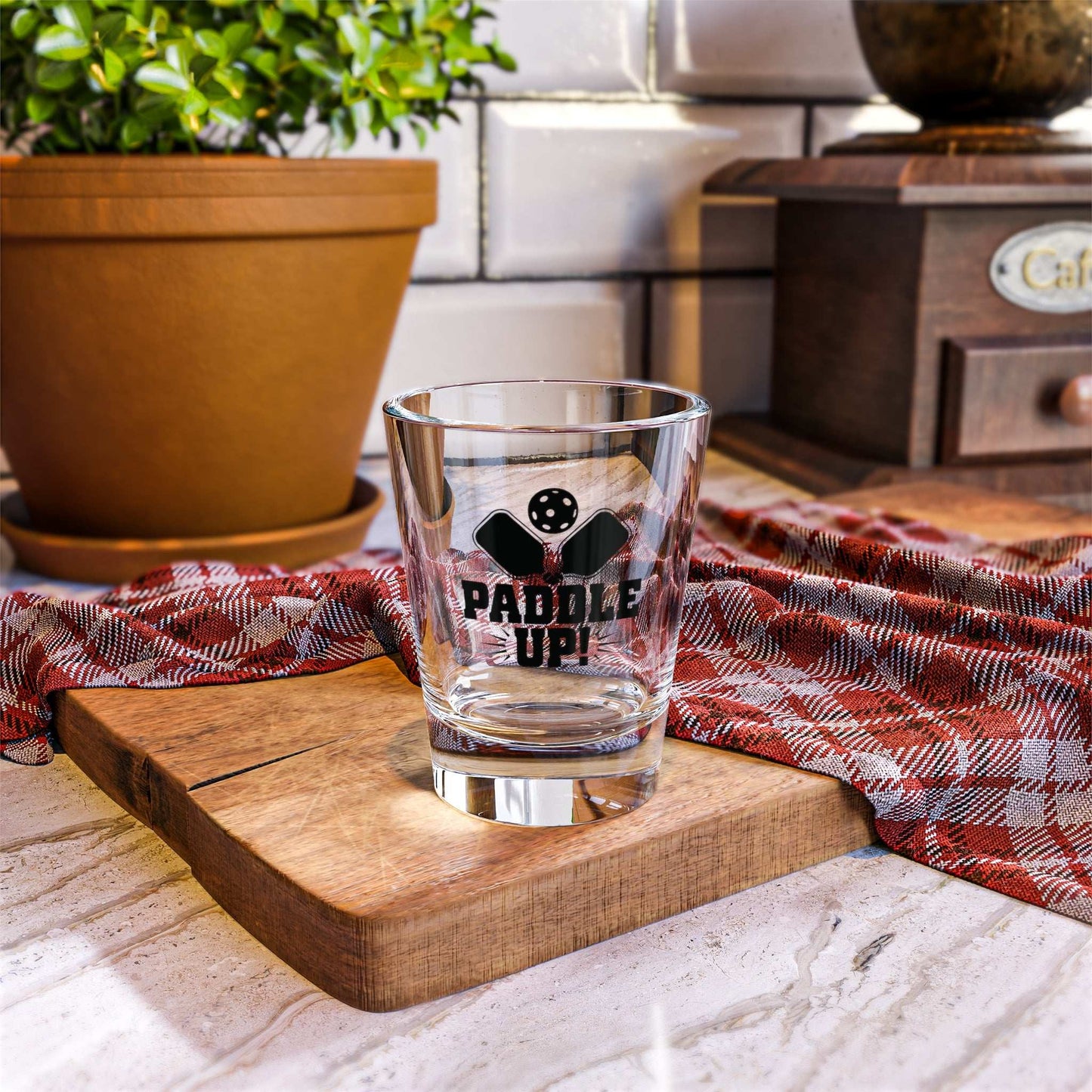 Pickleball Durable Shot Glass - Paddle Up
