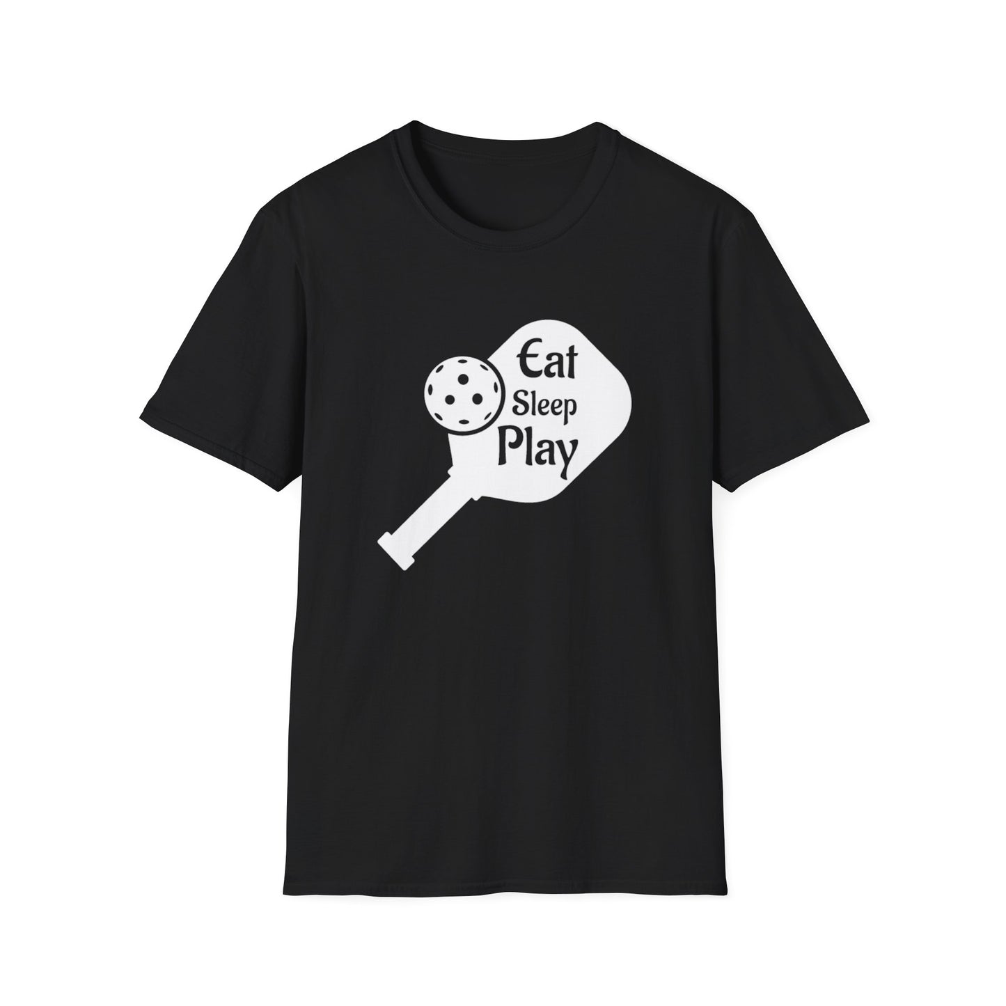 Women's Lightweight Pickleball T-shirt - Eat Sleep Play Black