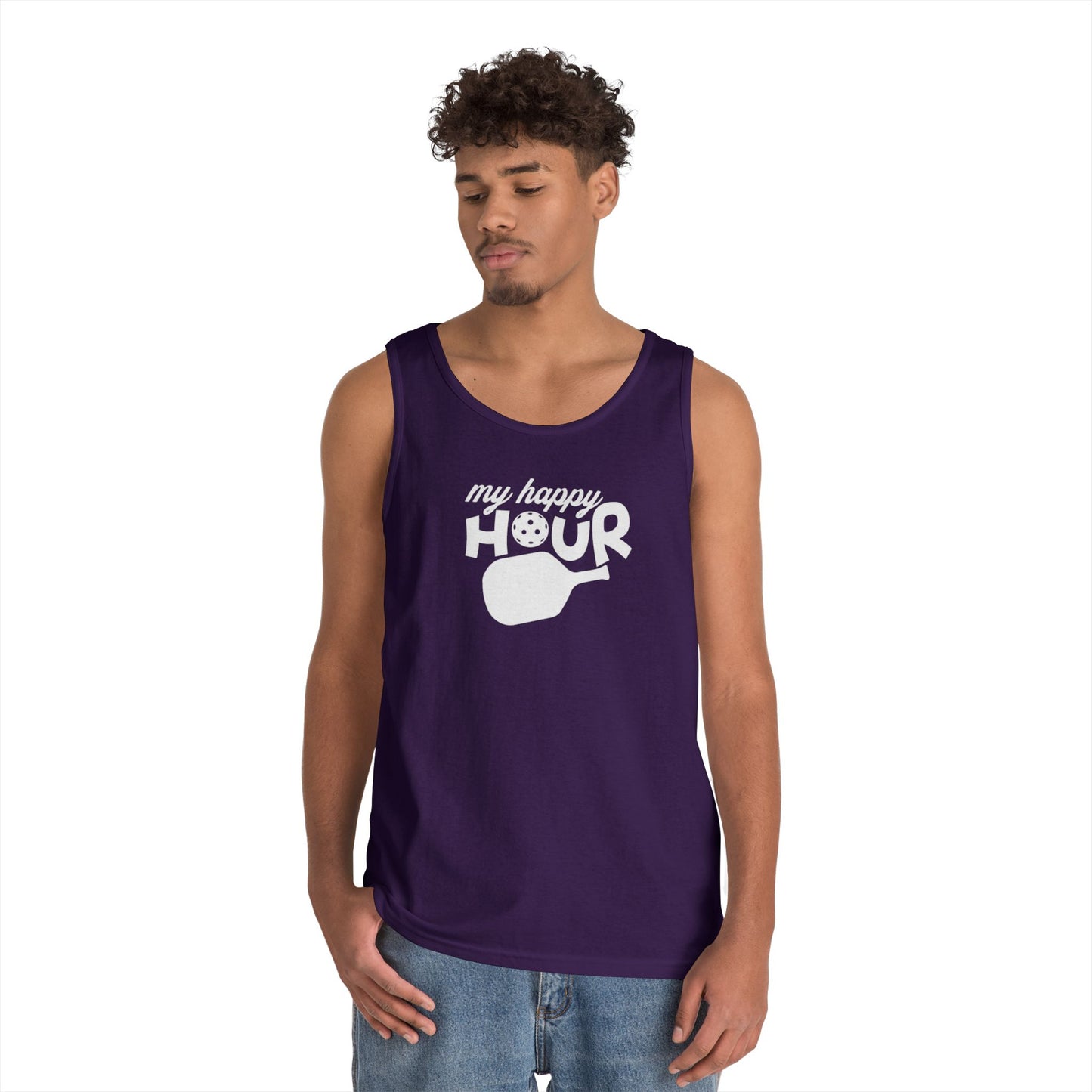 Men's Durable Pickleball Tank Top - My Happy Hour