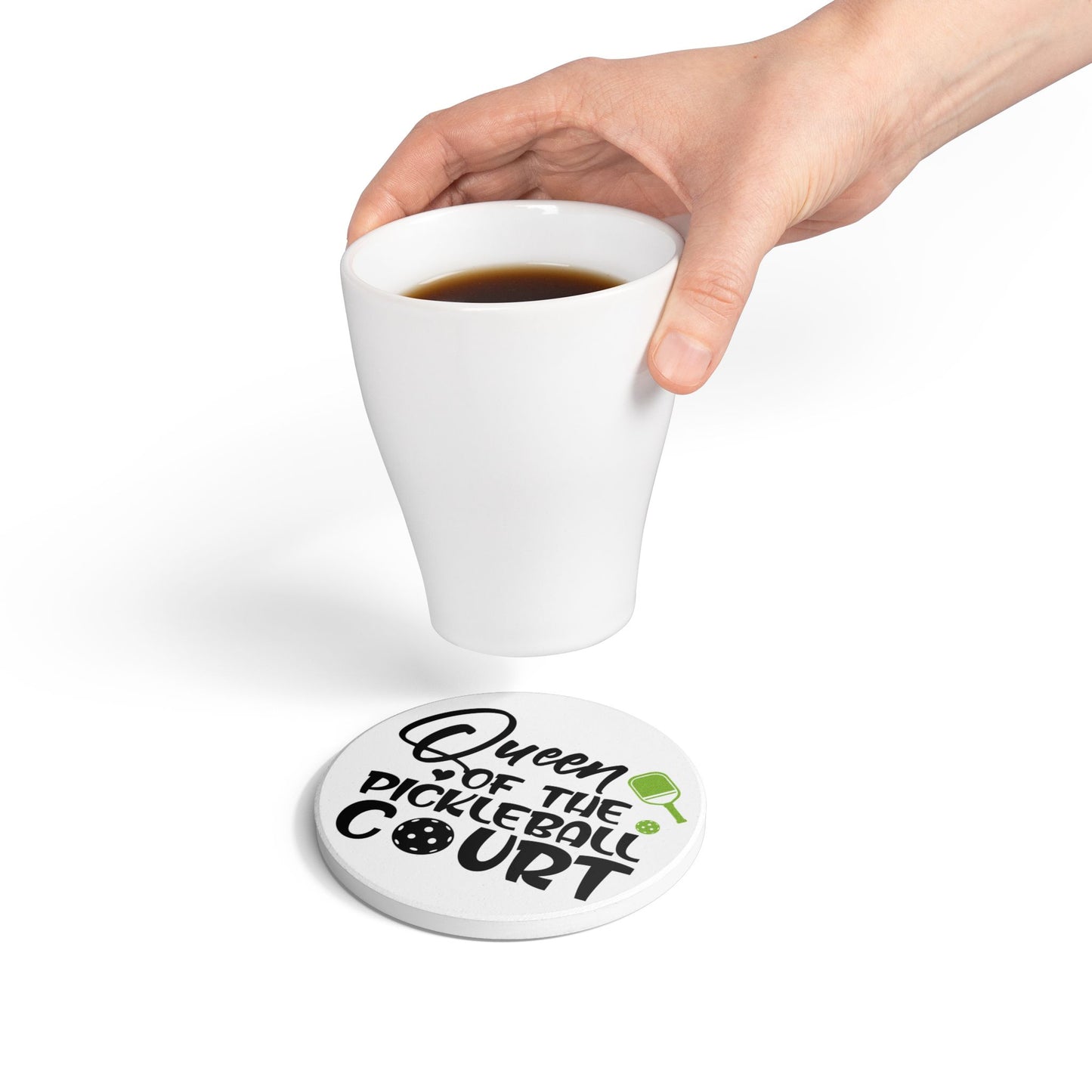 Pickleball Stylish Ceramic Coaster - Queen of the Pickleball Court